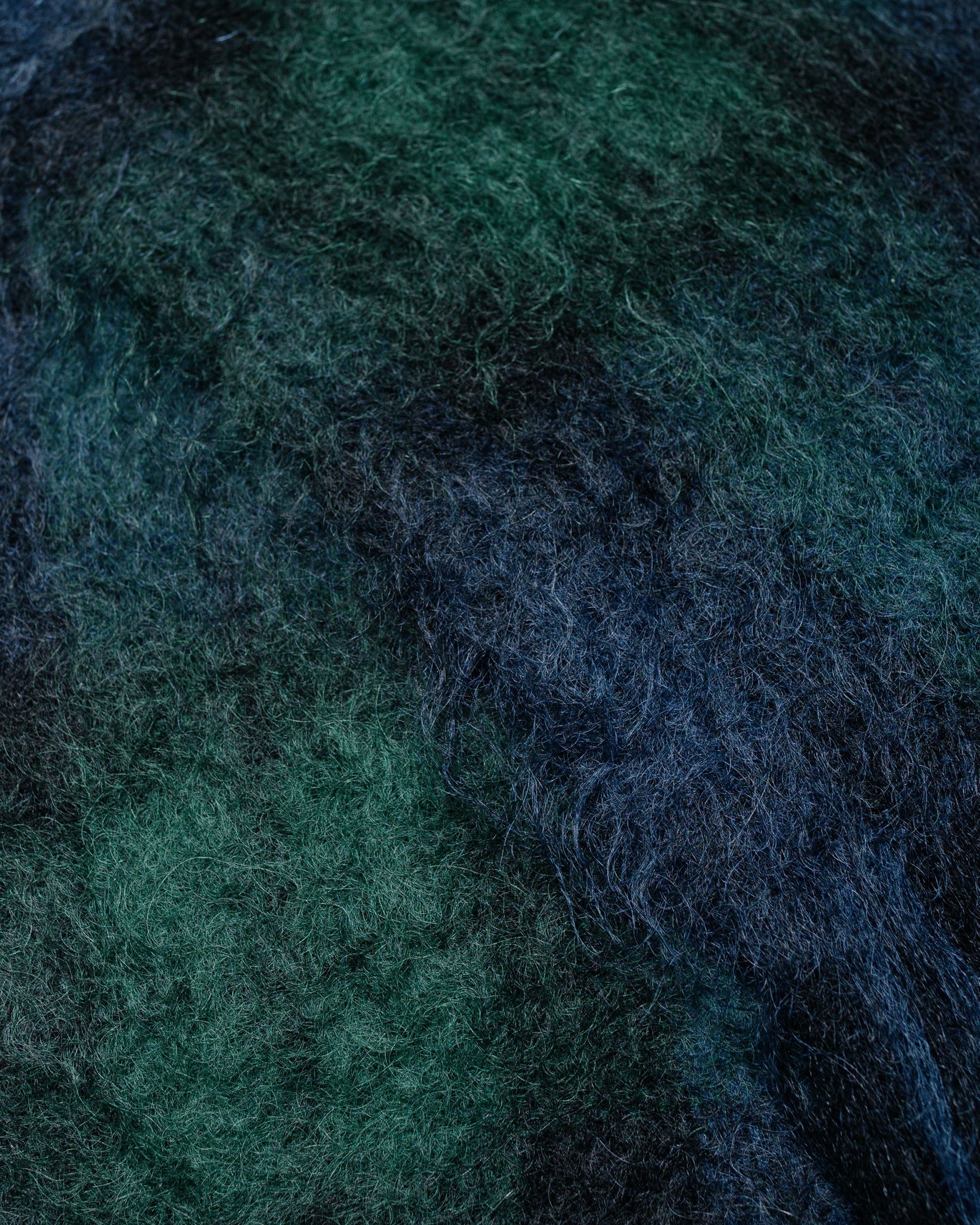 lost & found The Real McCoy's The Real McCoy's MA24107 Plaid Pattern Mohair Scarf Navy/Green