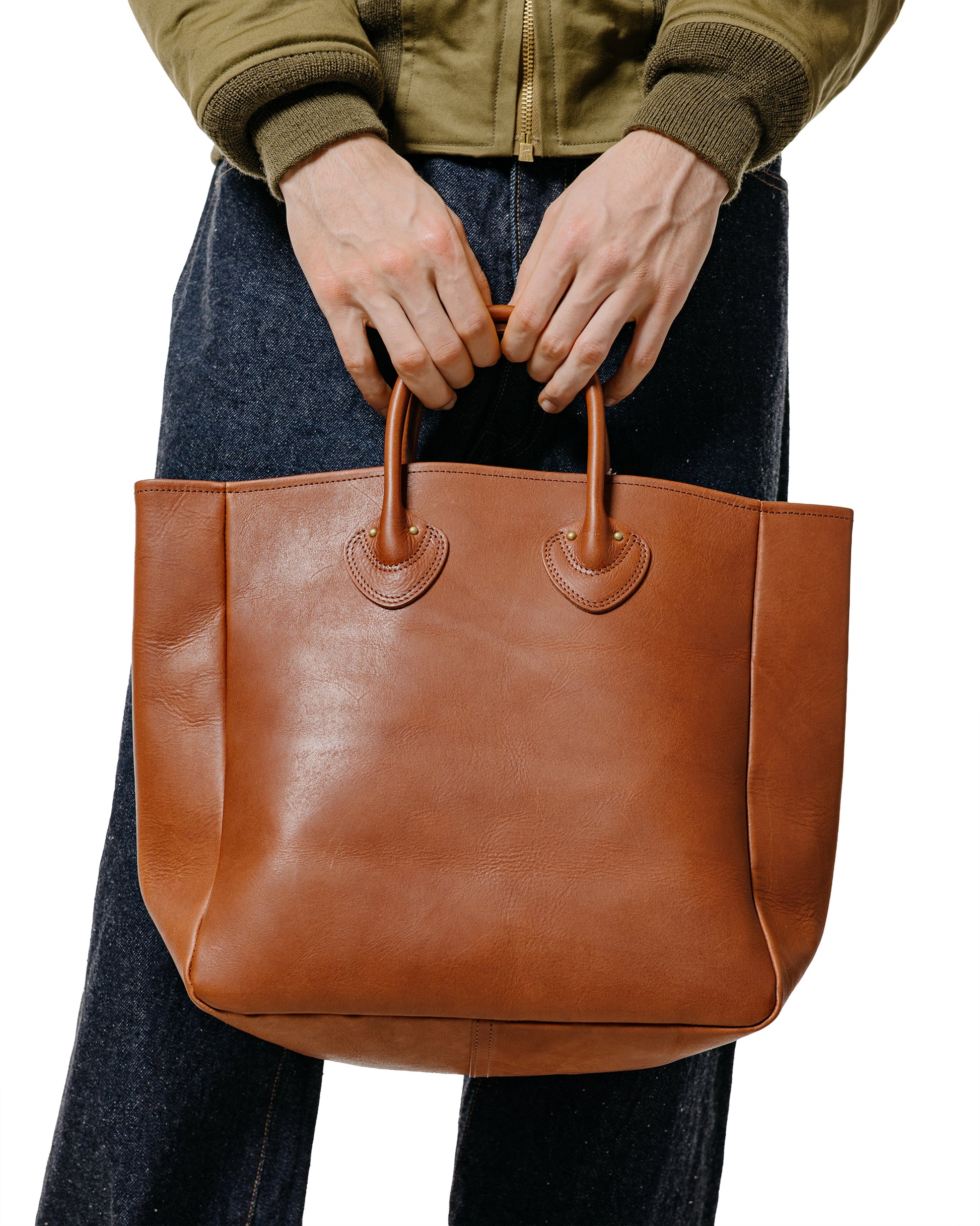 lost & found The Real McCoy's The Real McCoy's MA25101 Leather Tote Handbag Brown