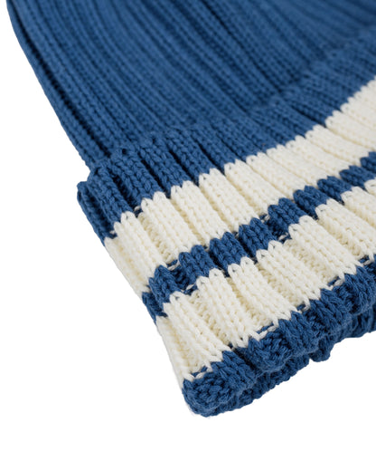 lost & found The Real McCoy's The Real McCoy's MA26015 Striped Cotton Knit Cap Blue