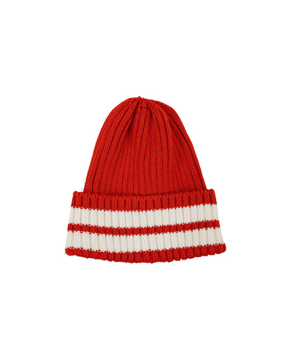 lost & found The Real McCoy's The Real McCoy's MA26015 Striped Cotton Knit Cap Red