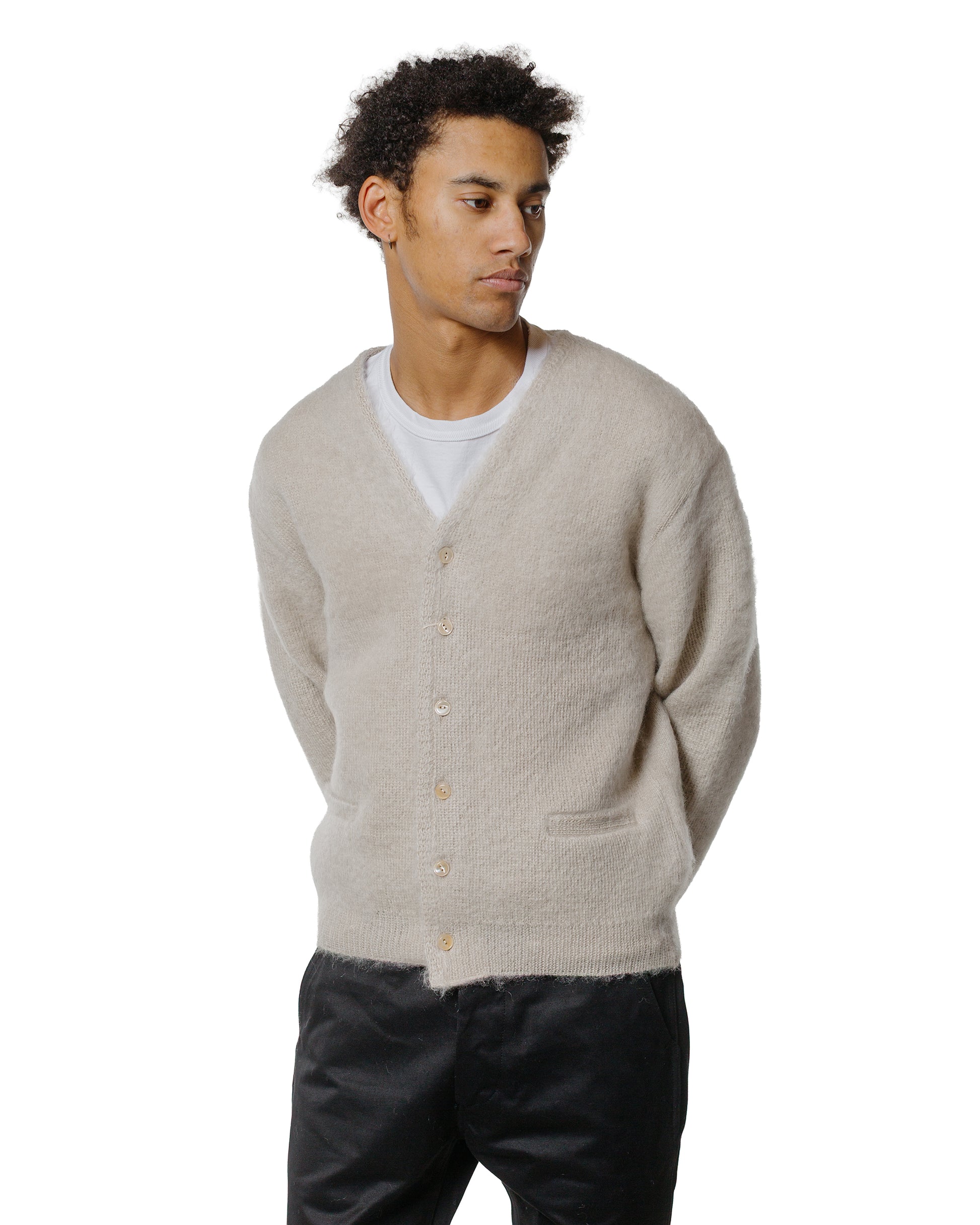 lost & found The Real McCoy's The Real McCoy's MC19103 JM Mohair Cardigan Beige