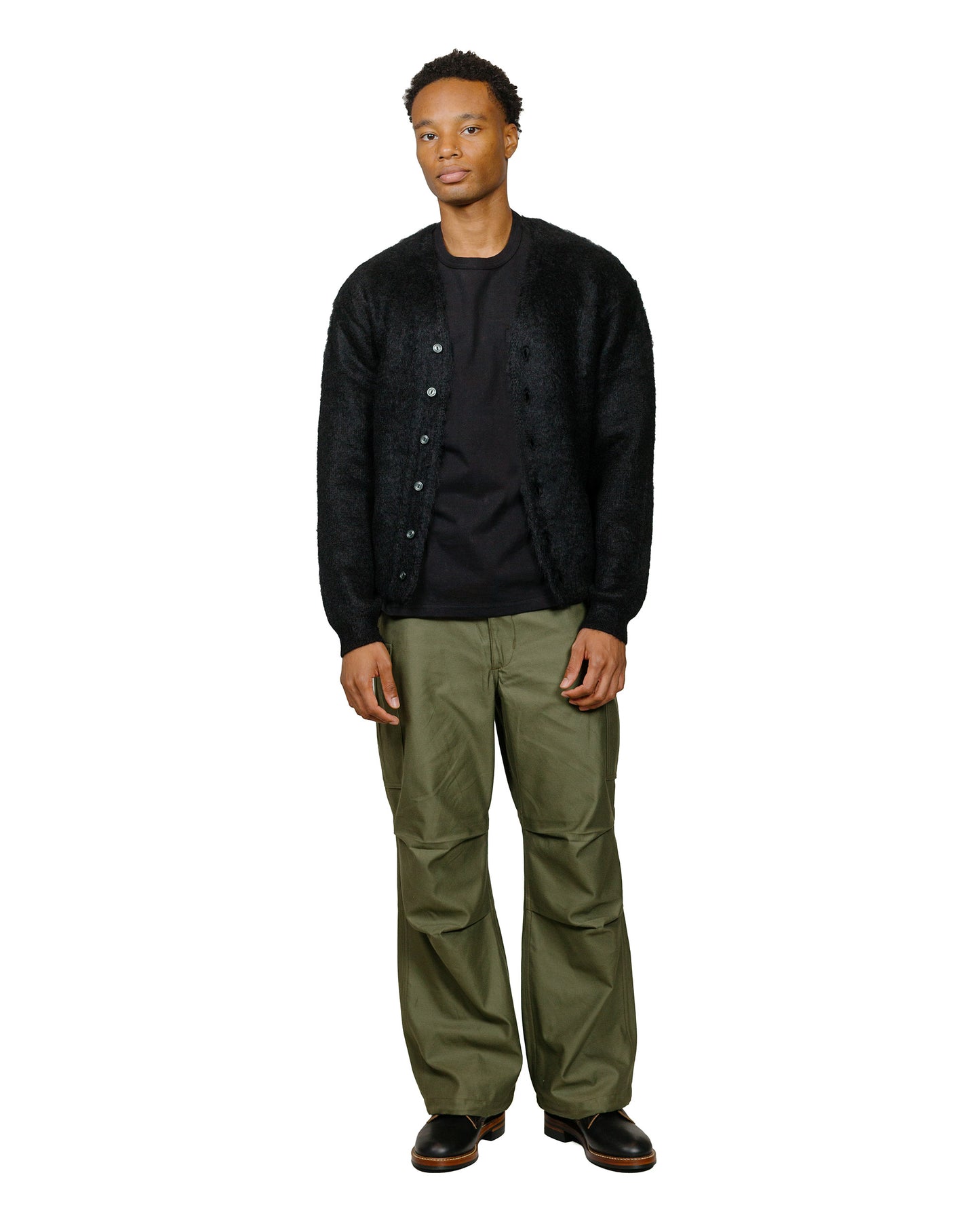 lost & found The Real McCoy's The Real McCoy's MC19103 JM Mohair Cardigan Black