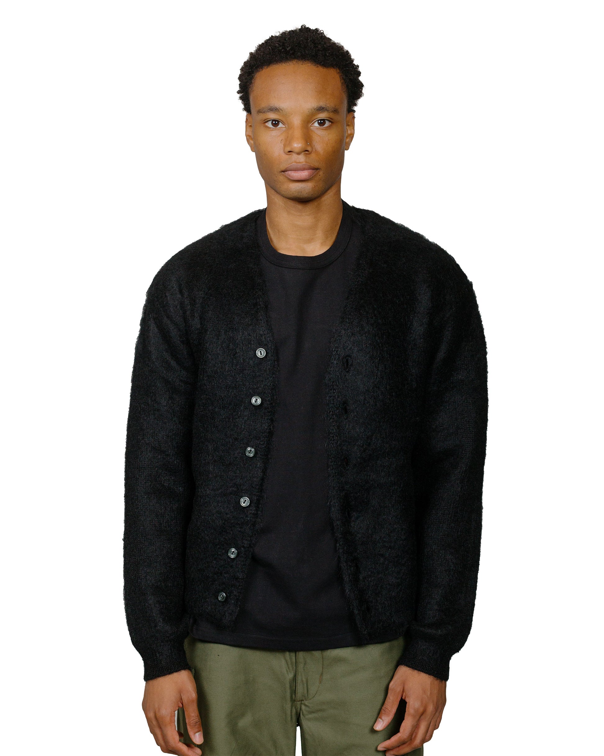 lost & found The Real McCoy's The Real McCoy's MC19103 JM Mohair Cardigan Black