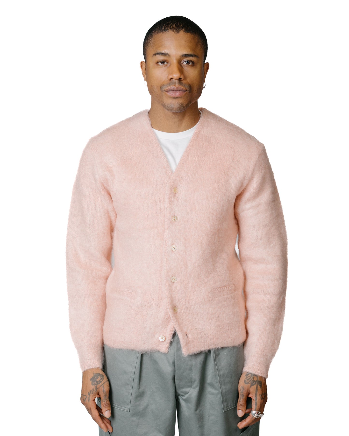 lost & found The Real McCoy's The Real McCoy's MC19103 JM Mohair Cardigan Flamingo