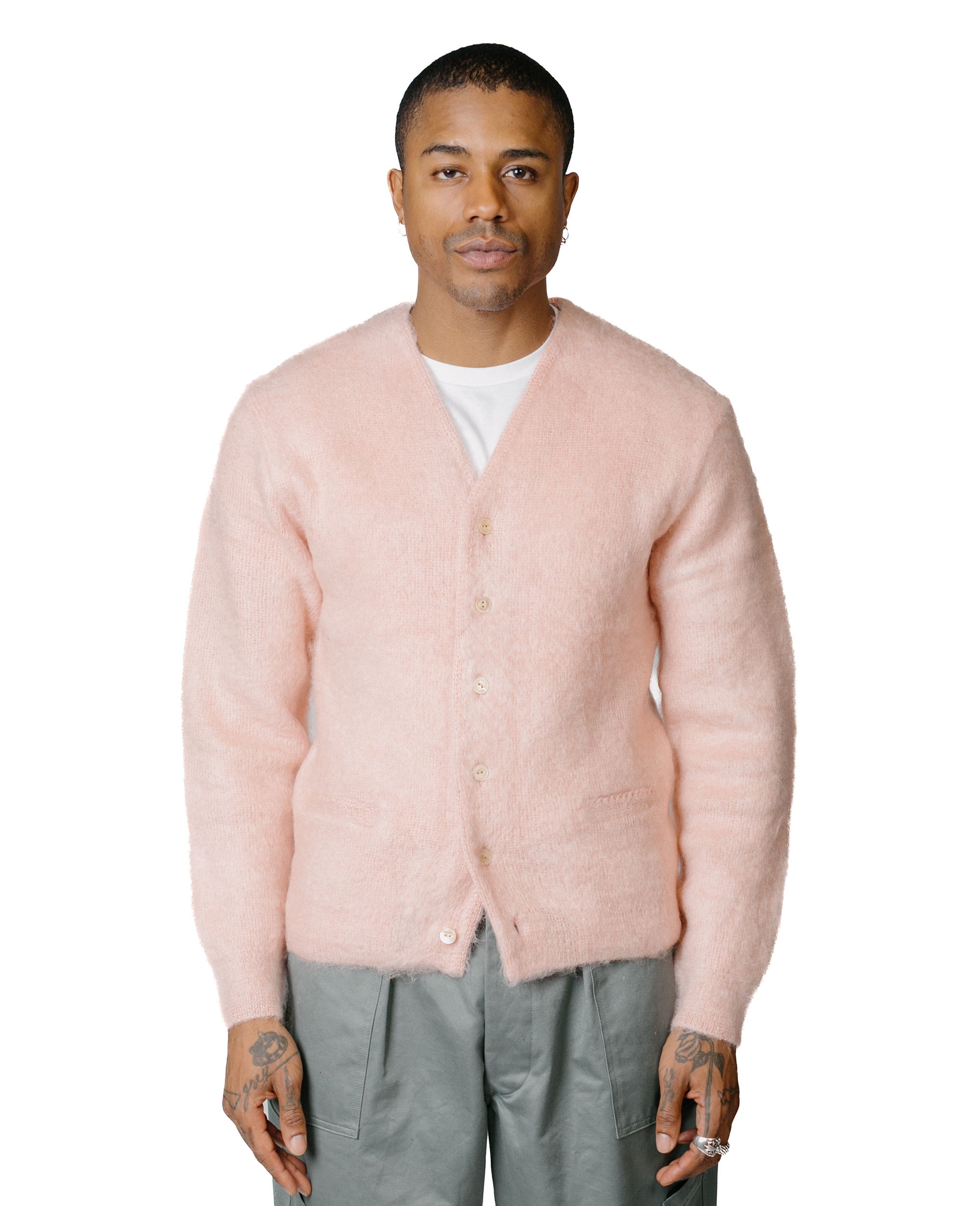 lost & found The Real McCoy's The Real McCoy's MC19103 JM Mohair Cardigan Flamingo