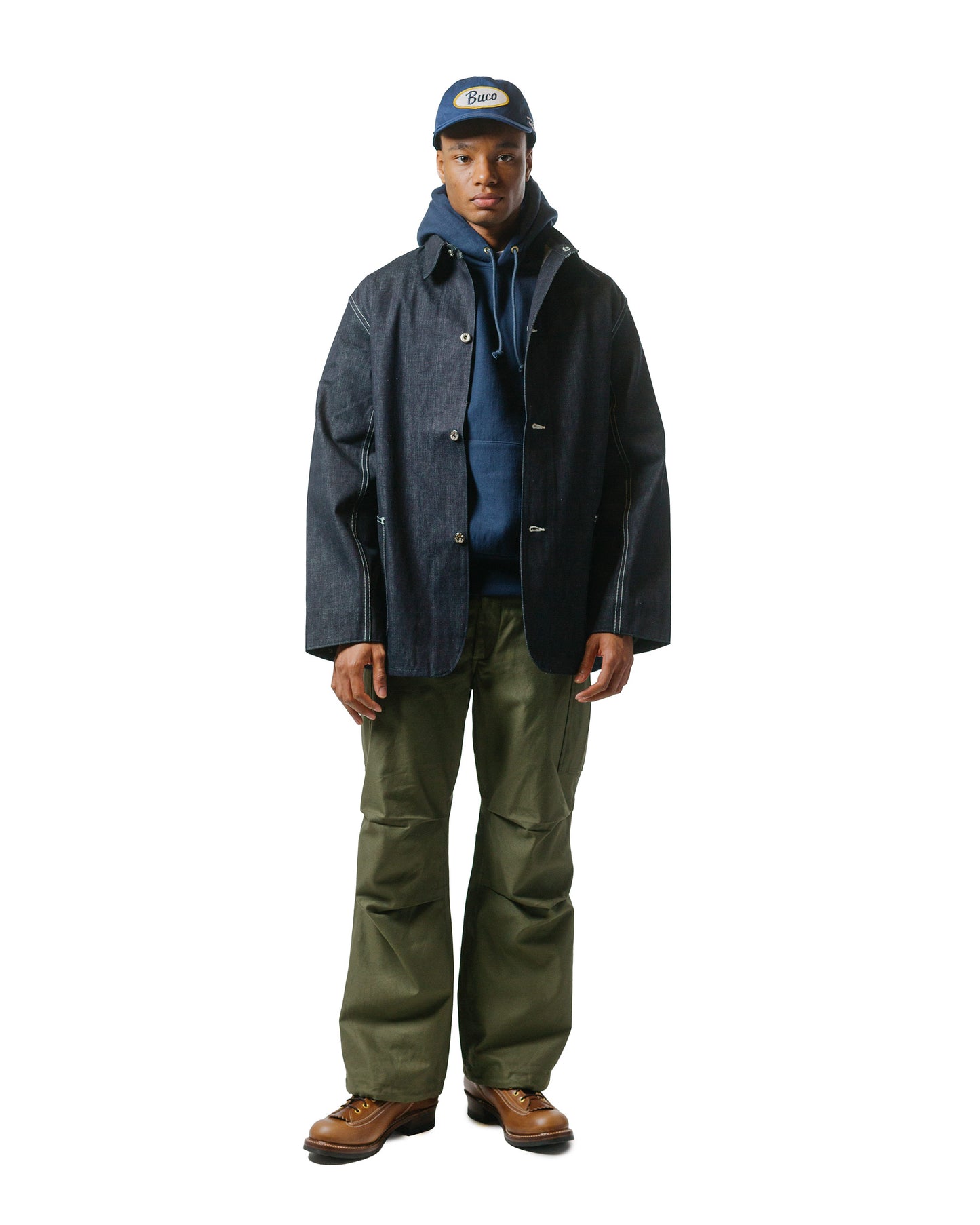 lost & found The Real McCoy's The Real McCoy's MC20113 Heavyweight Hooded Sweatshirt Navy