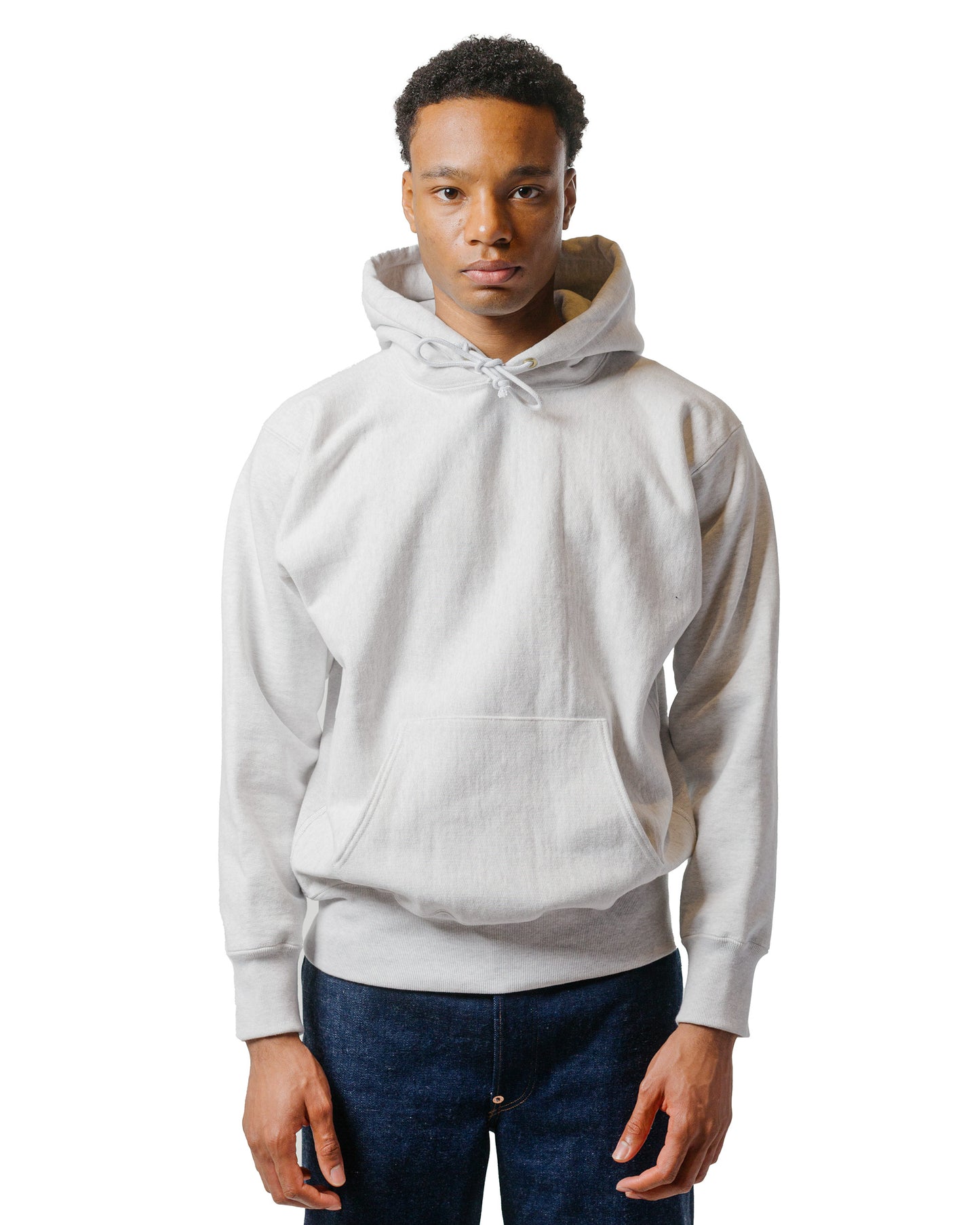 lost & found The Real McCoy's The Real McCoy's MC20113 Heavyweight Hooded Sweatshirt Silver Grey