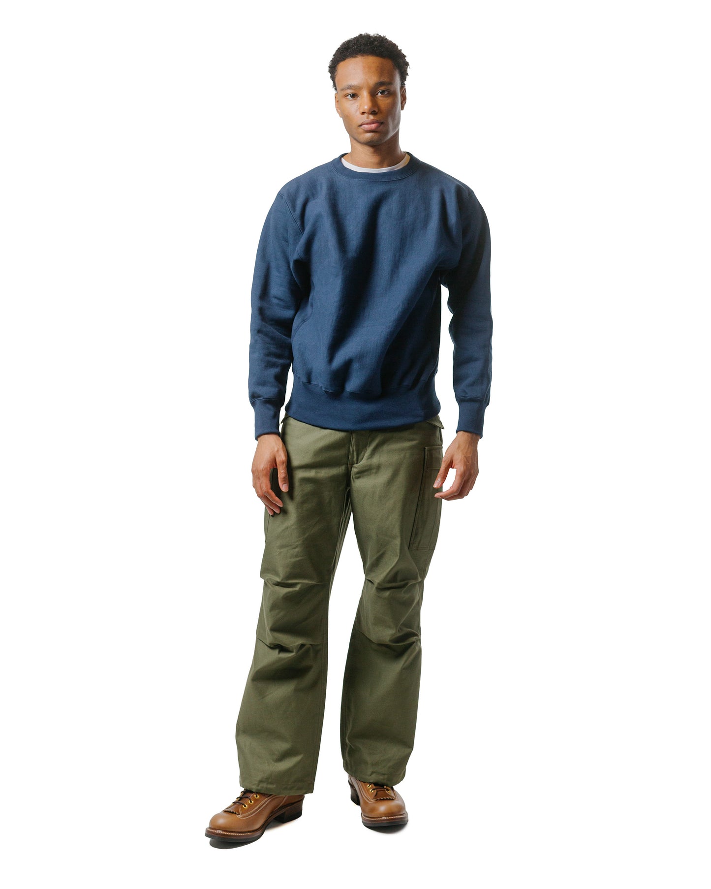 lost & found The Real McCoy's The Real McCoy's MC20114 Heavyweight Crewneck Sweatshirt Navy