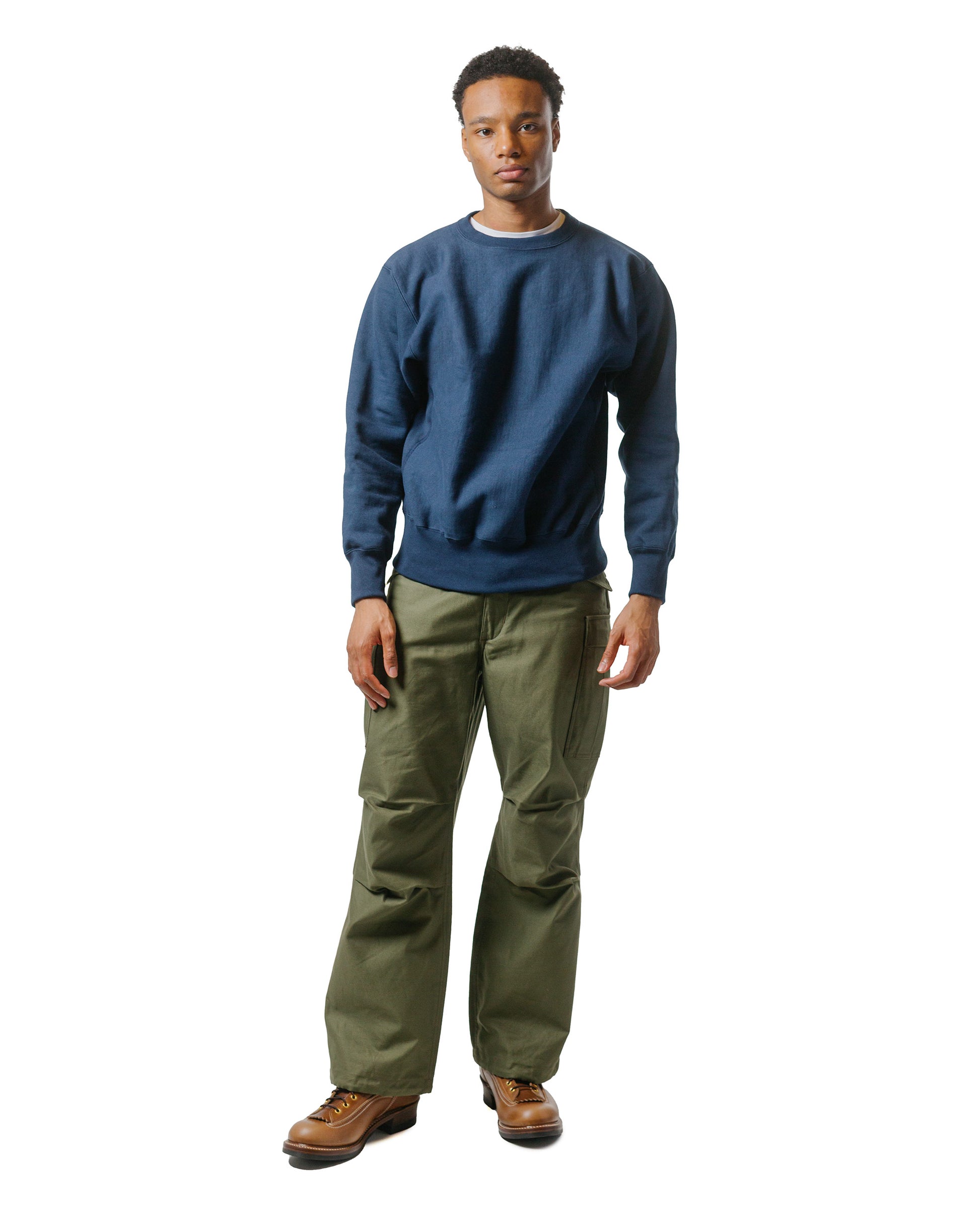 lost & found The Real McCoy's The Real McCoy's MC20114 Heavyweight Crewneck Sweatshirt Navy