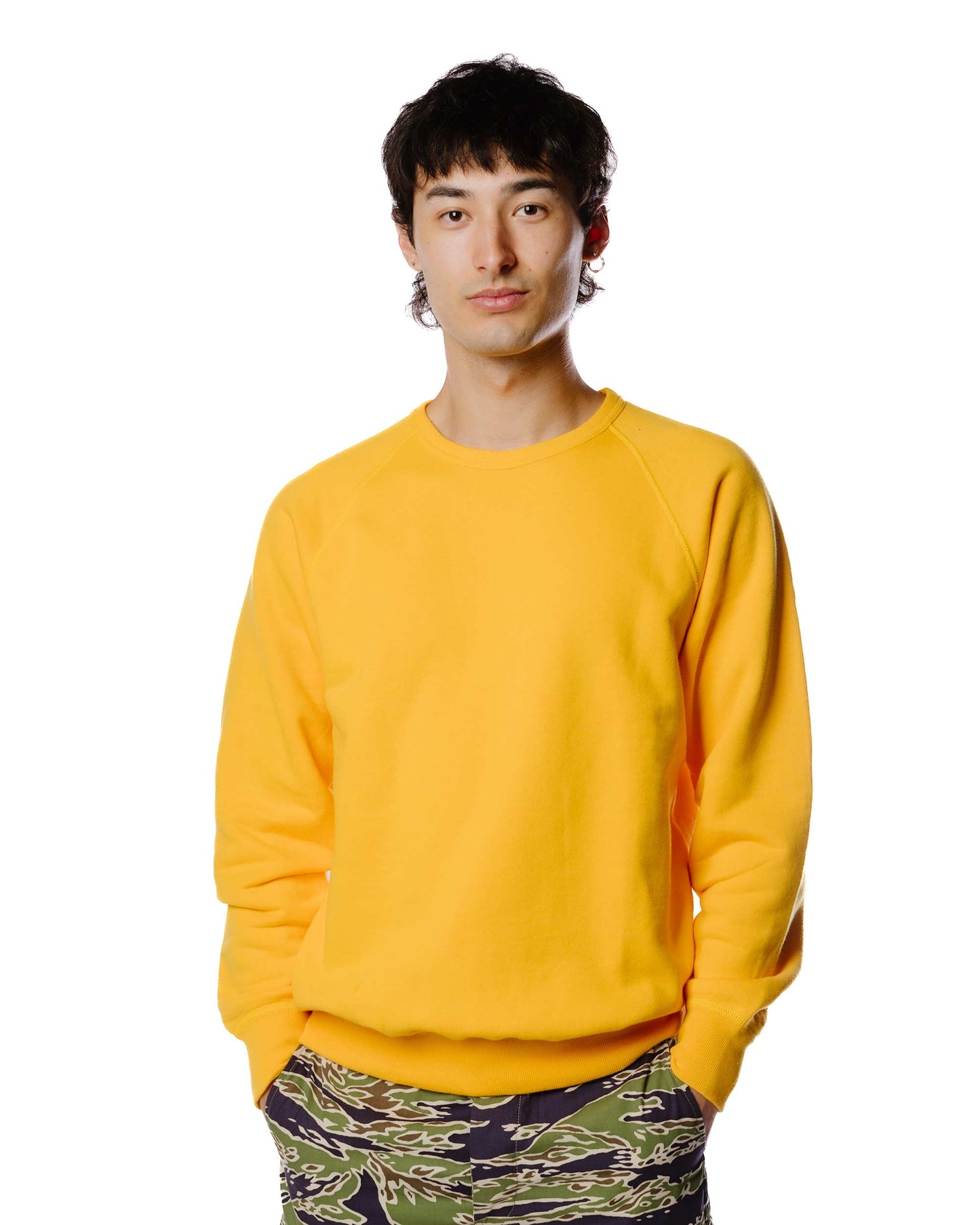 lost & found The Real McCoy's The Real McCoy's MC21018 9oz. Loopwheel Raglan Sleeve Sweatshirt Yellow
