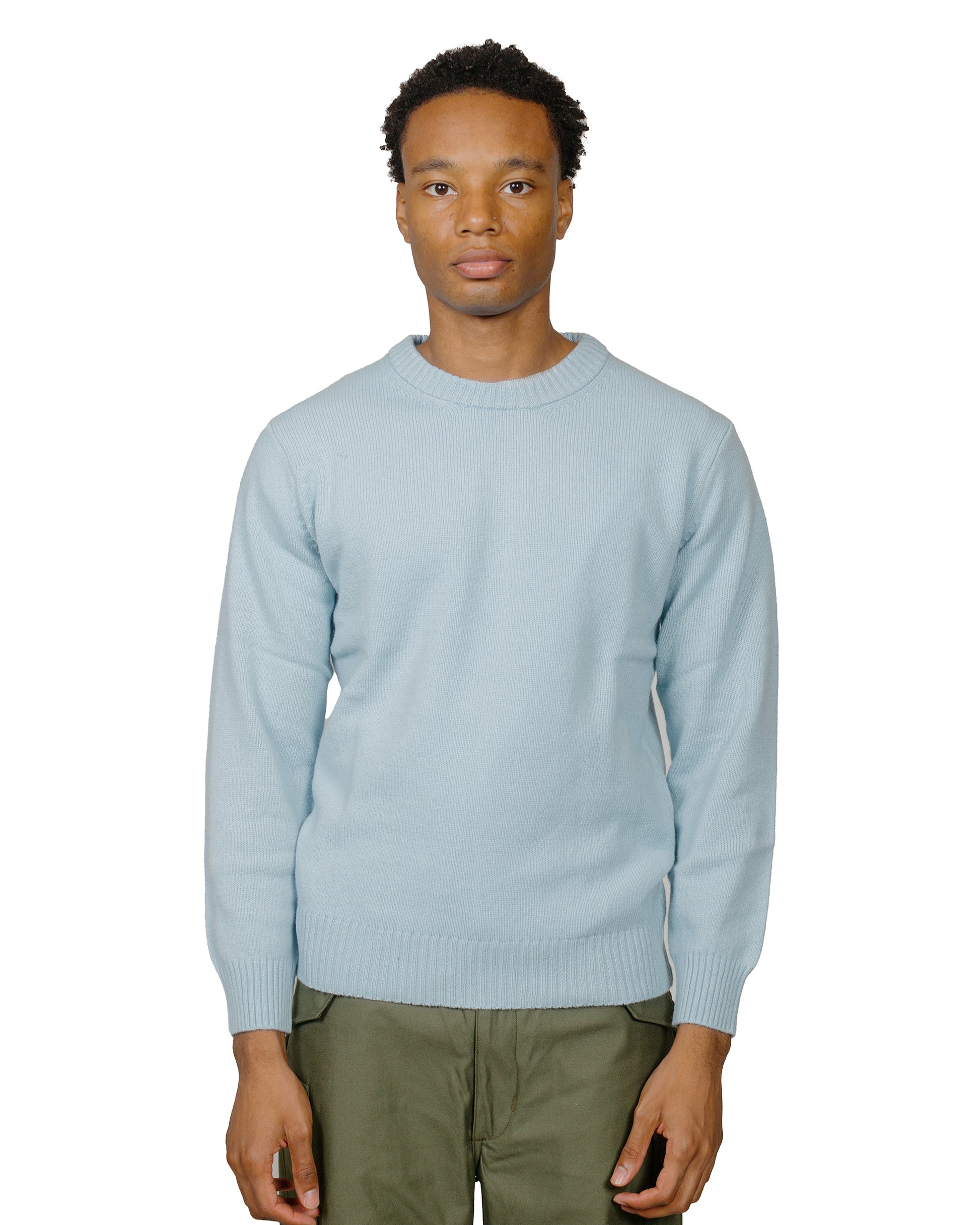 lost & found The Real McCoy's The Real McCoy's MC21114 Wool Crewneck Sweater Light Blue