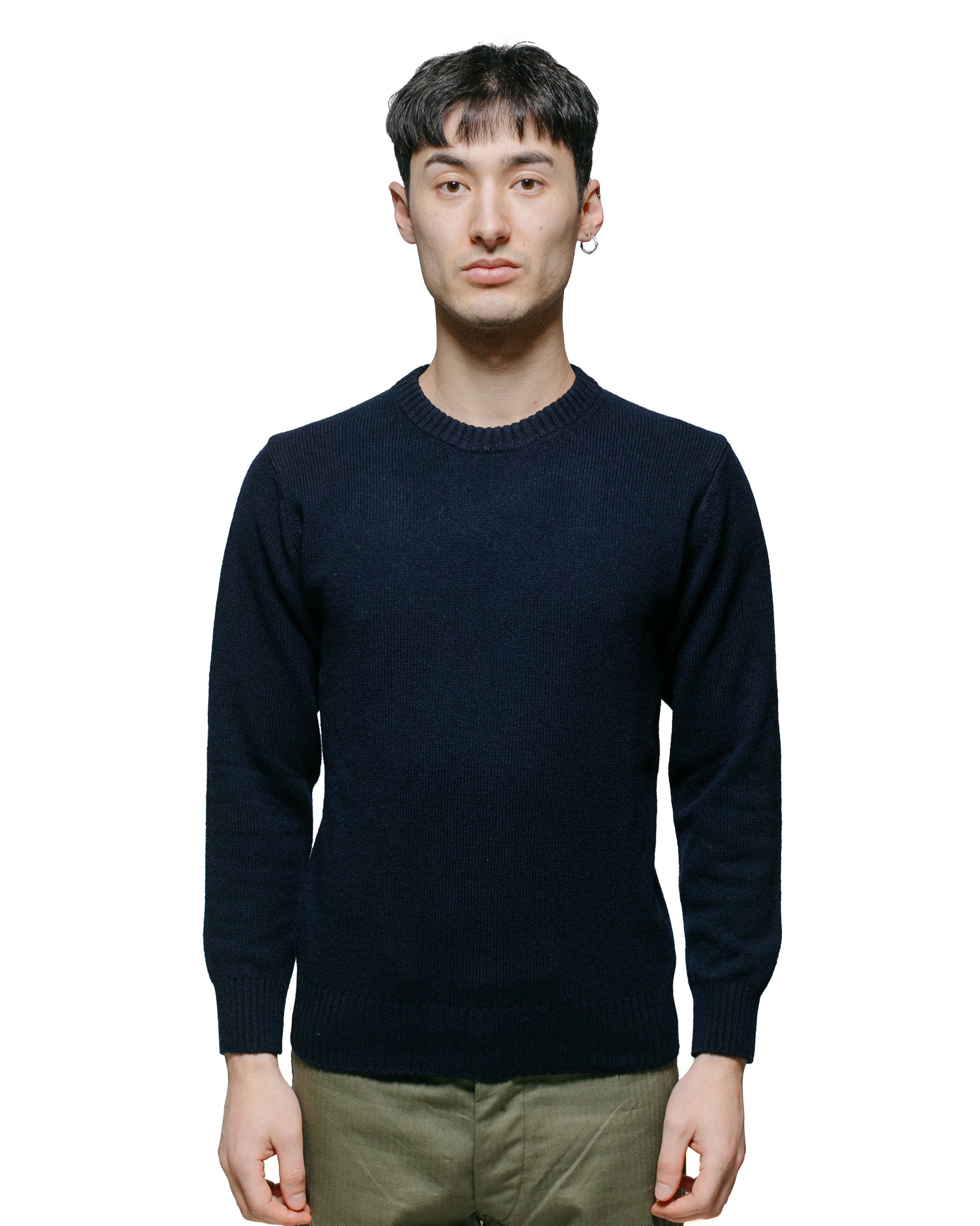 lost & found The Real McCoy's The Real McCoy's MC21114 Wool Crewneck Sweater Navy