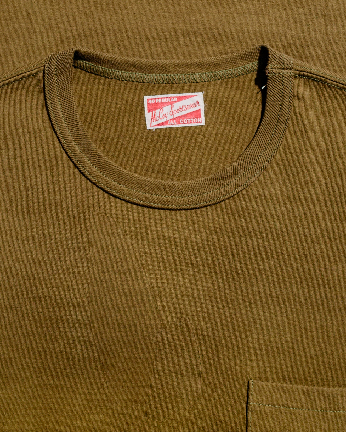 lost & found The Real McCoy's The Real McCoy's MC22006 Pocket Tee Olive