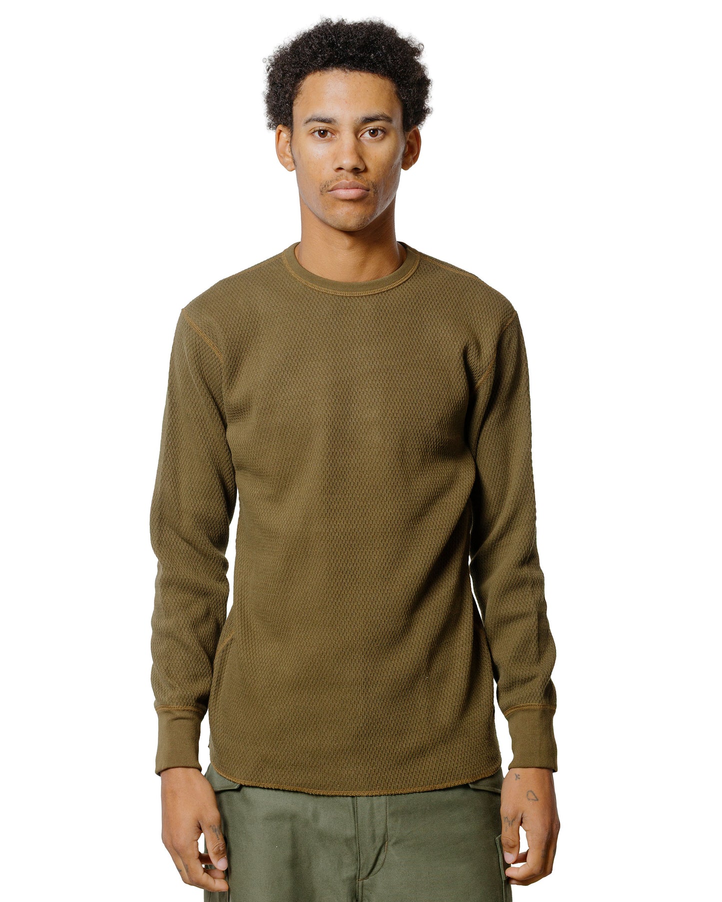 lost & found The Real McCoy's The Real McCoy's MC22109 U.S. Army Military Thermal Shirt Olive