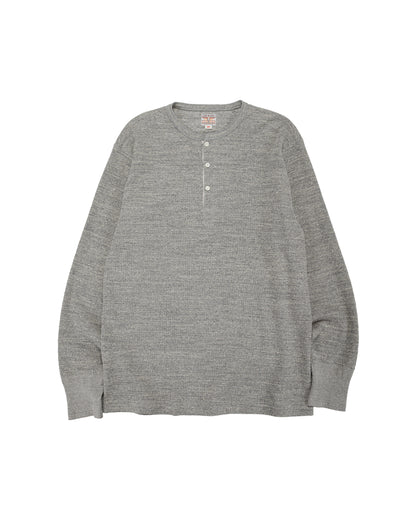 lost & found The Real McCoy's The Real McCoy's MC22120 Western Cardigan Stitch Henley Shirt Gray