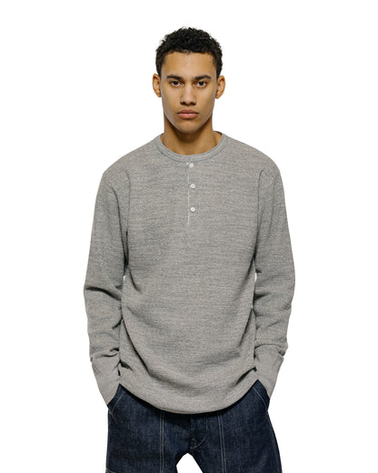 lost & found The Real McCoy's The Real McCoy's MC22120 Western Cardigan Stitch Henley Shirt Gray