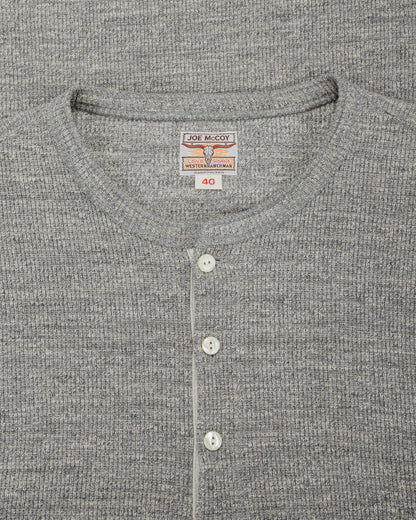lost & found The Real McCoy's The Real McCoy's MC22120 Western Cardigan Stitch Henley Shirt Gray
