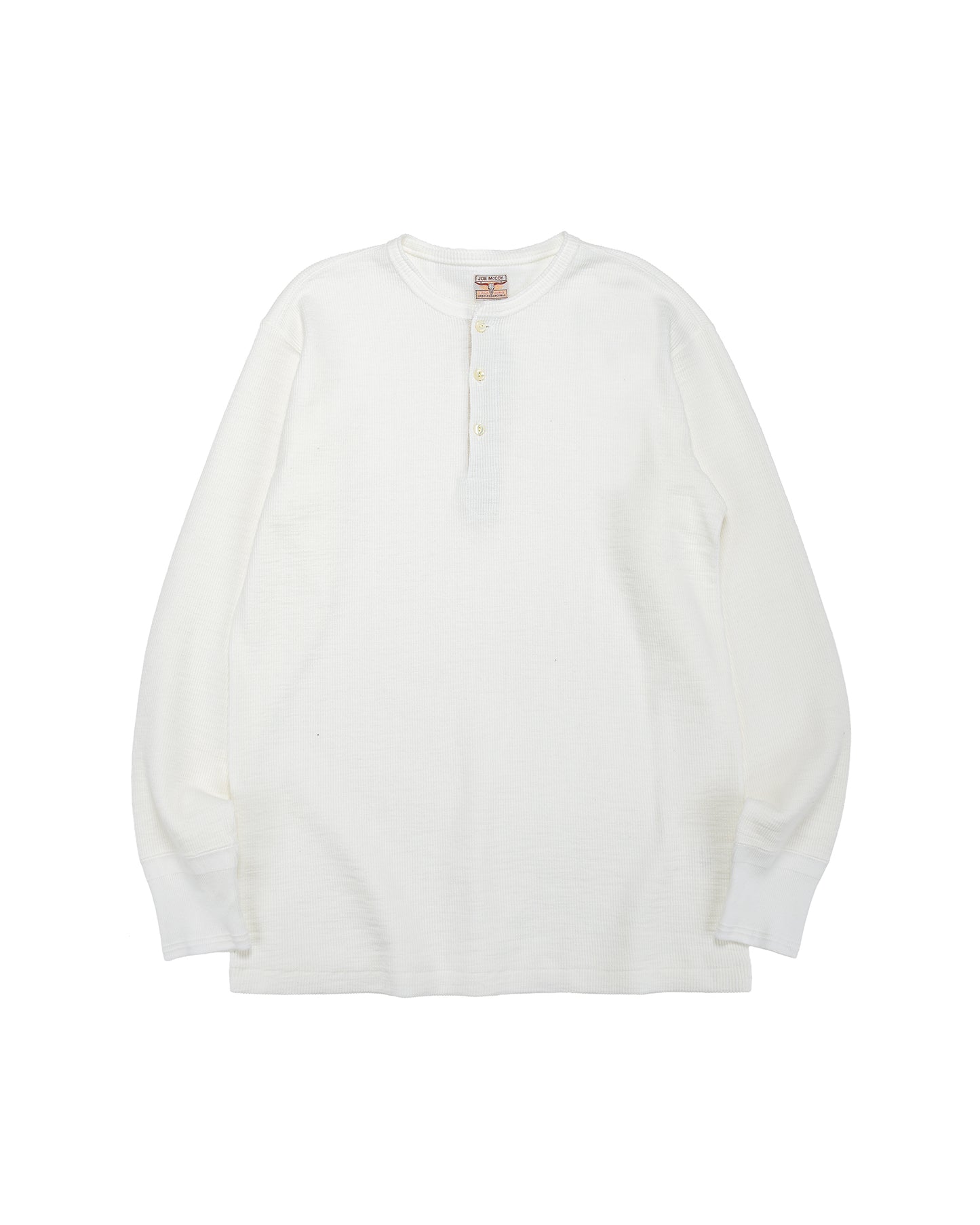 lost & found The Real McCoy's The Real McCoy's MC22120 Western Cardigan Stitch Henley Shirt White