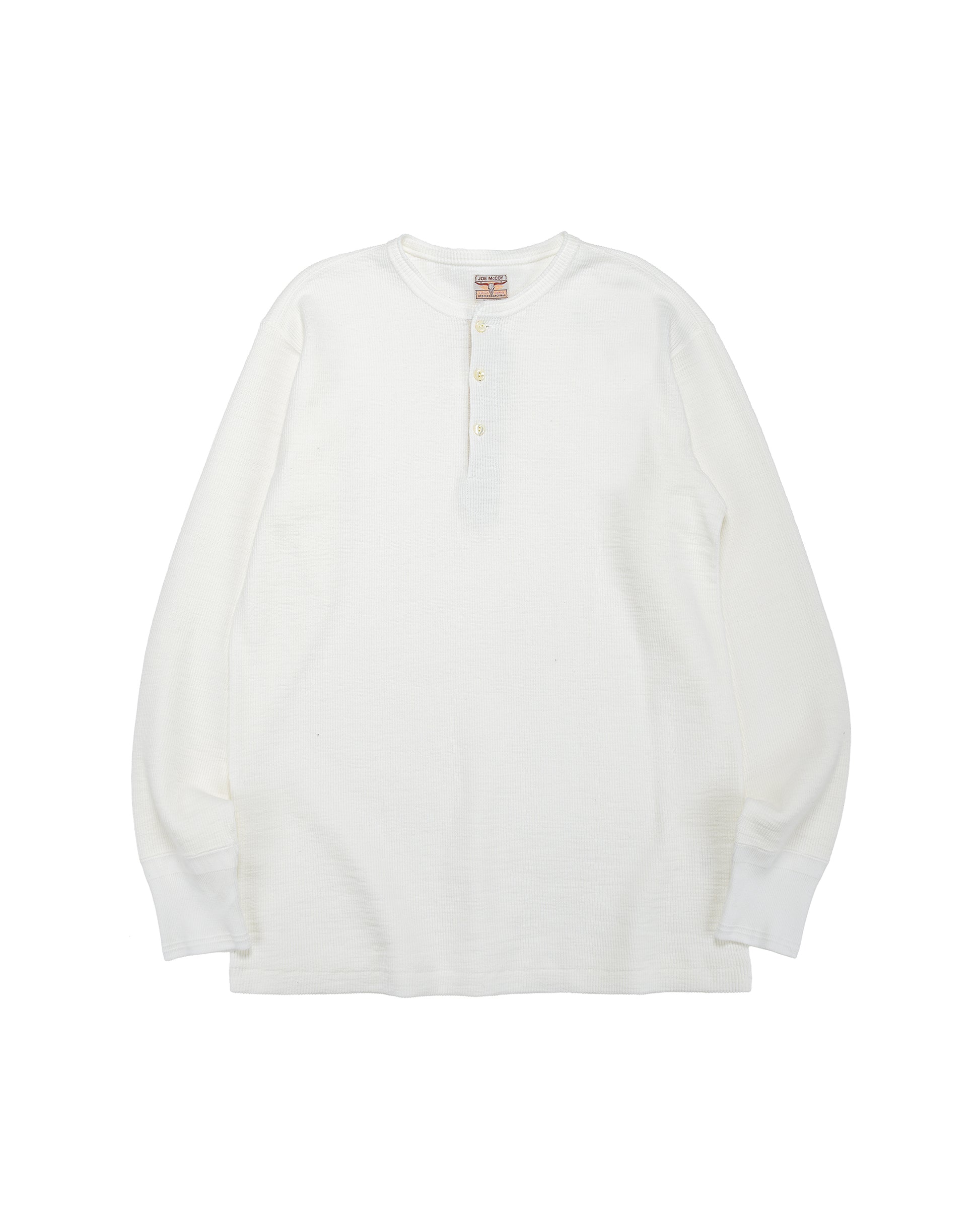 lost & found The Real McCoy's The Real McCoy's MC22120 Western Cardigan Stitch Henley Shirt White