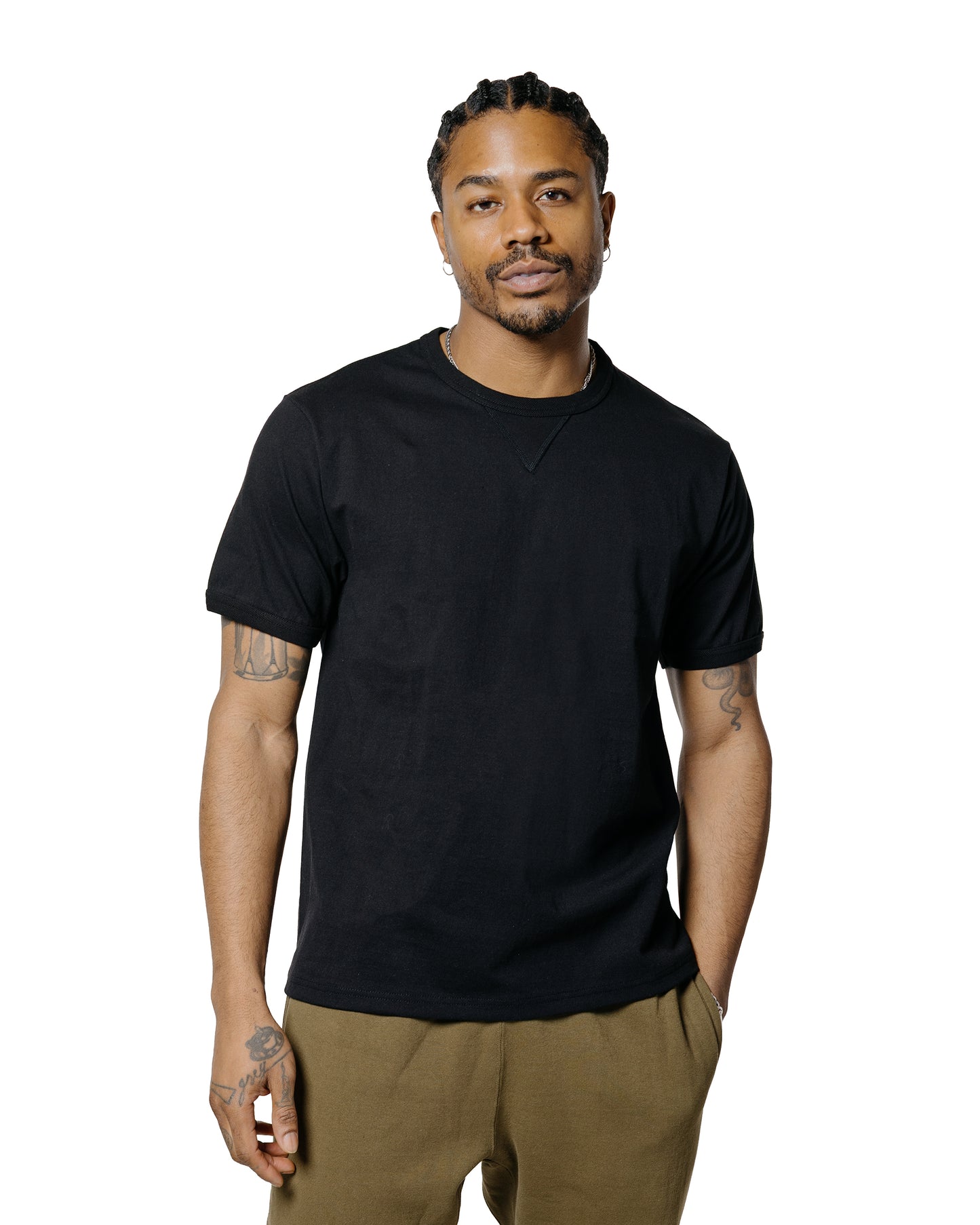 lost & found The Real McCoy's The Real McCoy's MC23020 Gusset Tee Black