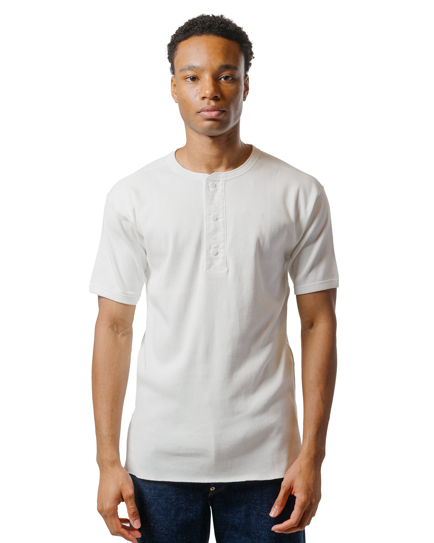 lost & found The Real McCoy's The Real McCoy's MC23022 Union Henley Undershirt S/S White