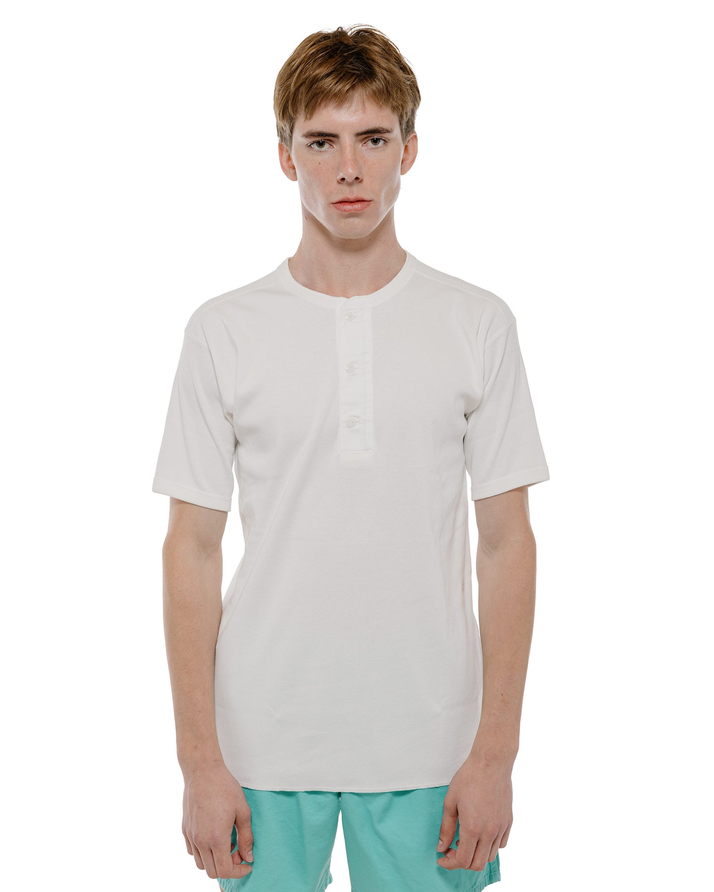 The Real McCoy's MC23022 Union Henley Undershirt S/S White
