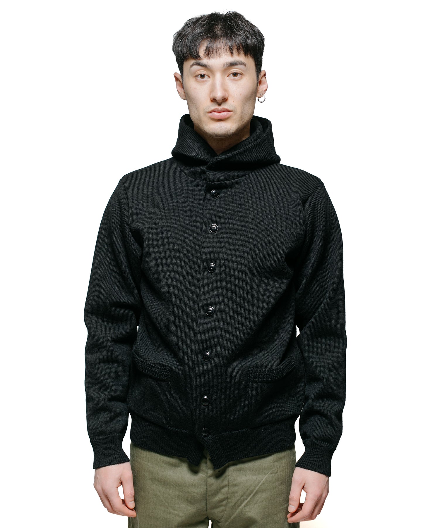 lost & found The Real McCoy's The Real McCoy's MC23107 30s Hooded Knit Sweater Black