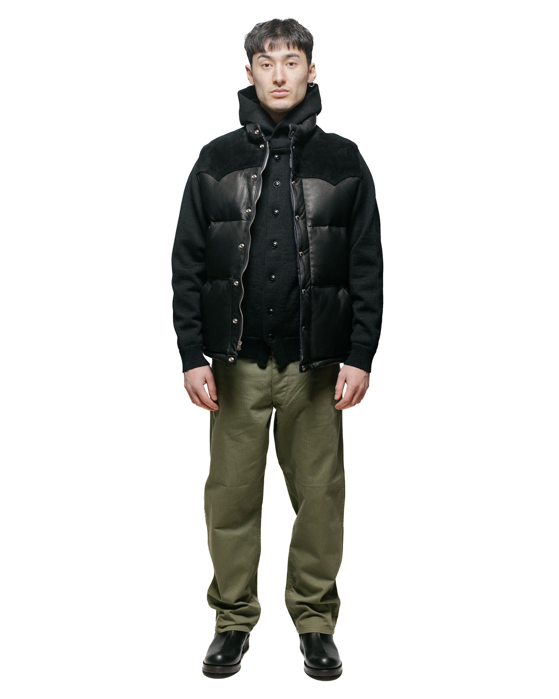 lost & found The Real McCoy's The Real McCoy's MC23107 30s Hooded Knit Sweater Black