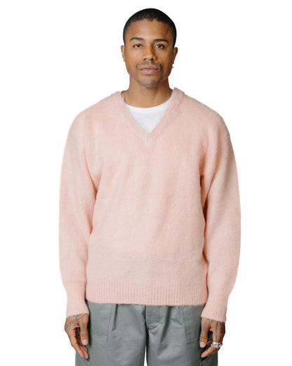lost & found The Real McCoy's The Real McCoy's MC23109 JM Mohair V-Neck Sweater Flamingo