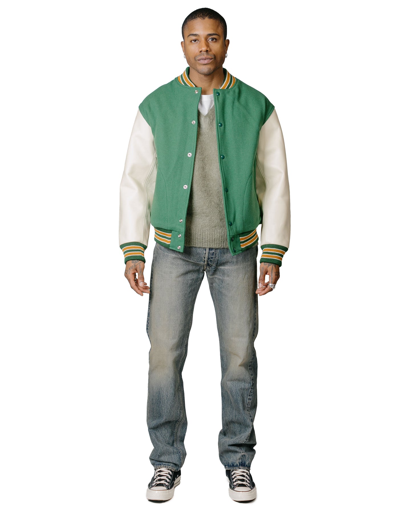 lost & found The Real McCoy's The Real McCoy's MC23109 JM Mohair V-Neck Sweater Mint