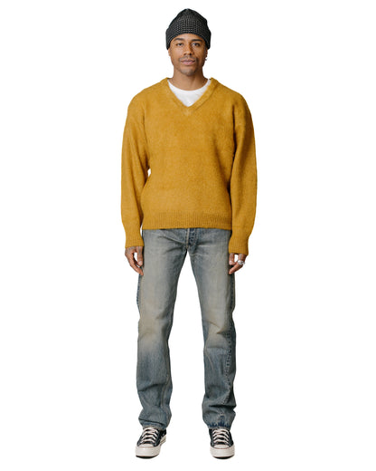 lost & found The Real McCoy's The Real McCoy's MC23109 JM Mohair V-Neck Sweater Mustard