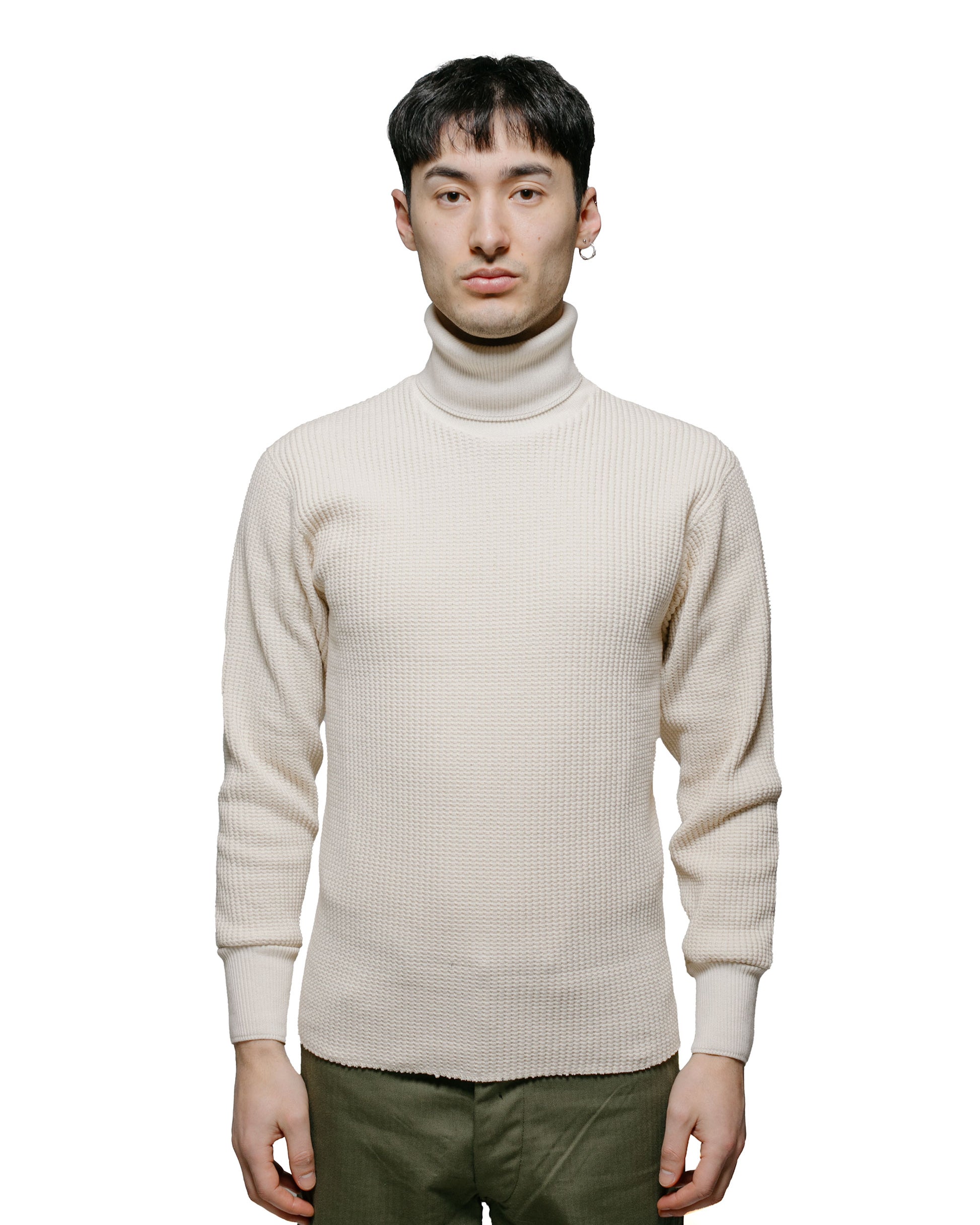 lost & found The Real McCoy's The Real McCoy's MC23110 High Neck Thermal Shirt Ecru