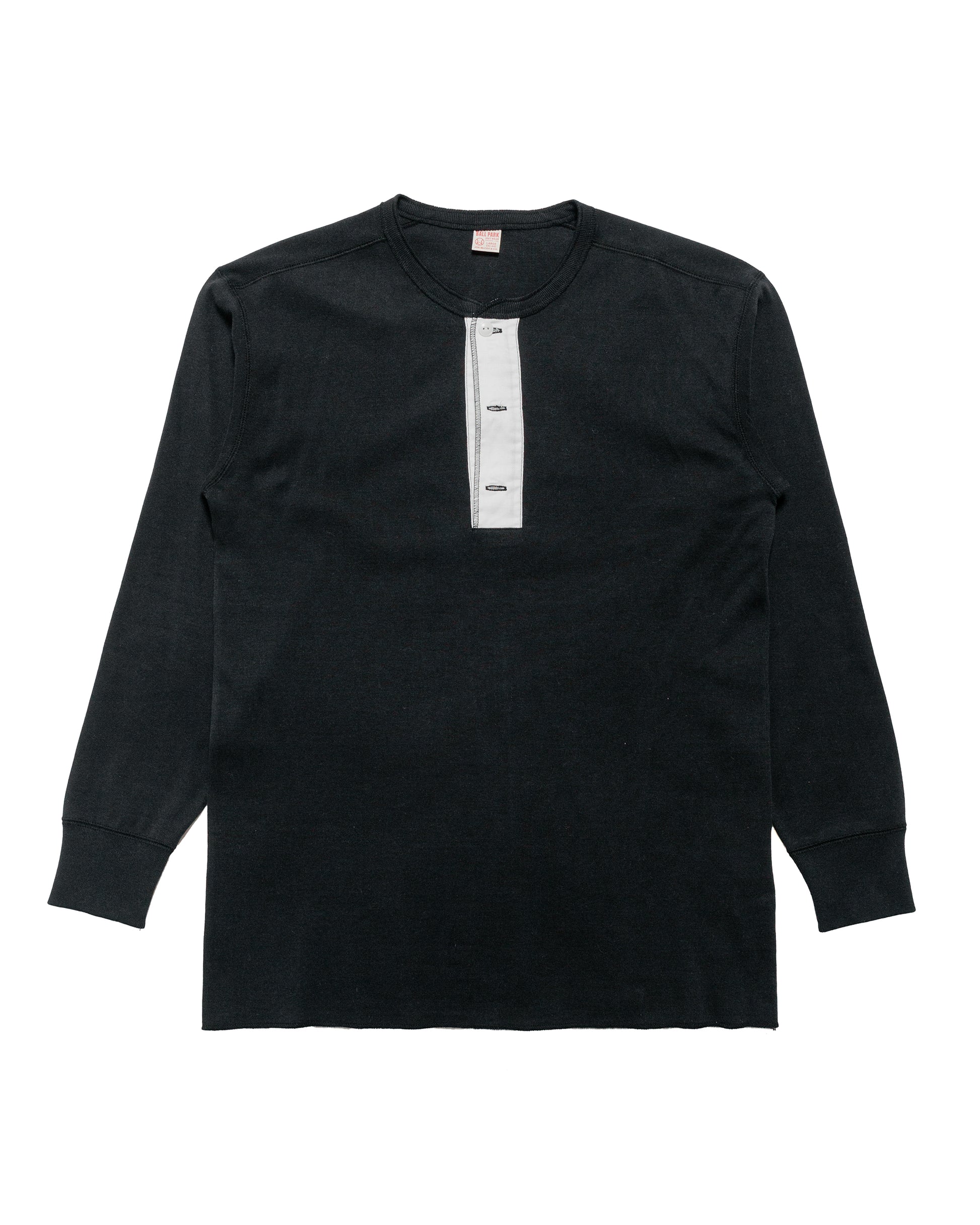 lost & found The Real McCoy's The Real McCoy's MC23111 Union Henley Undershirt L/S Black
