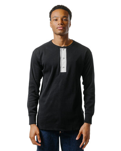 lost & found The Real McCoy's The Real McCoy's MC23111 Union Henley Undershirt L/S Black