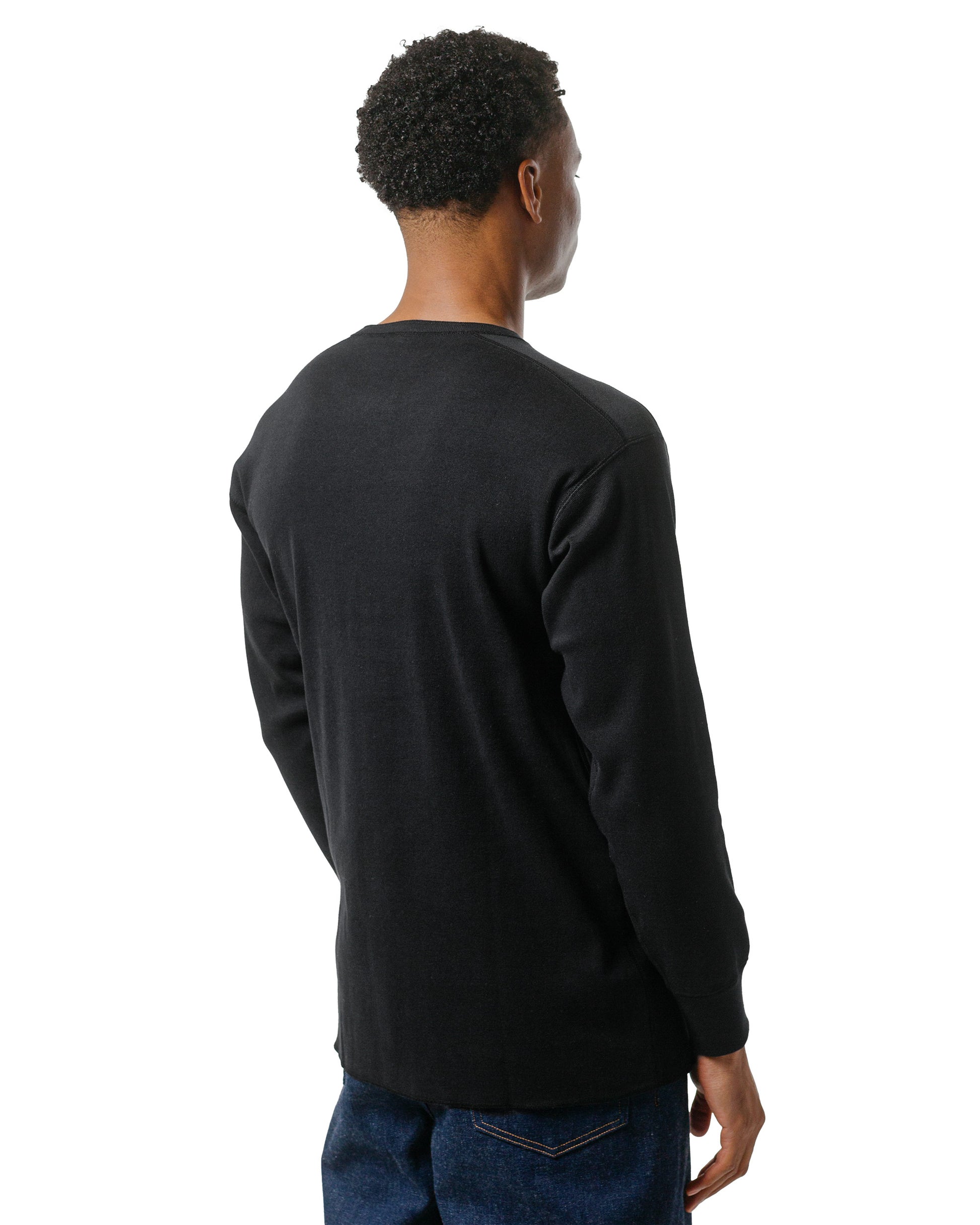 lost & found The Real McCoy's The Real McCoy's MC23111 Union Henley Undershirt L/S Black