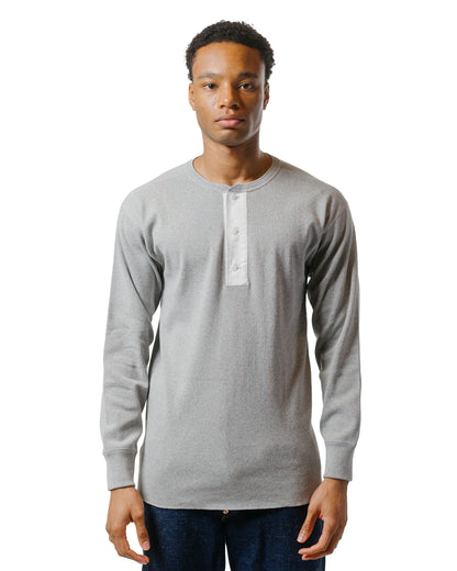 lost & found The Real McCoy's The Real McCoy's MC23111 Union Henley Undershirt L/S Grey