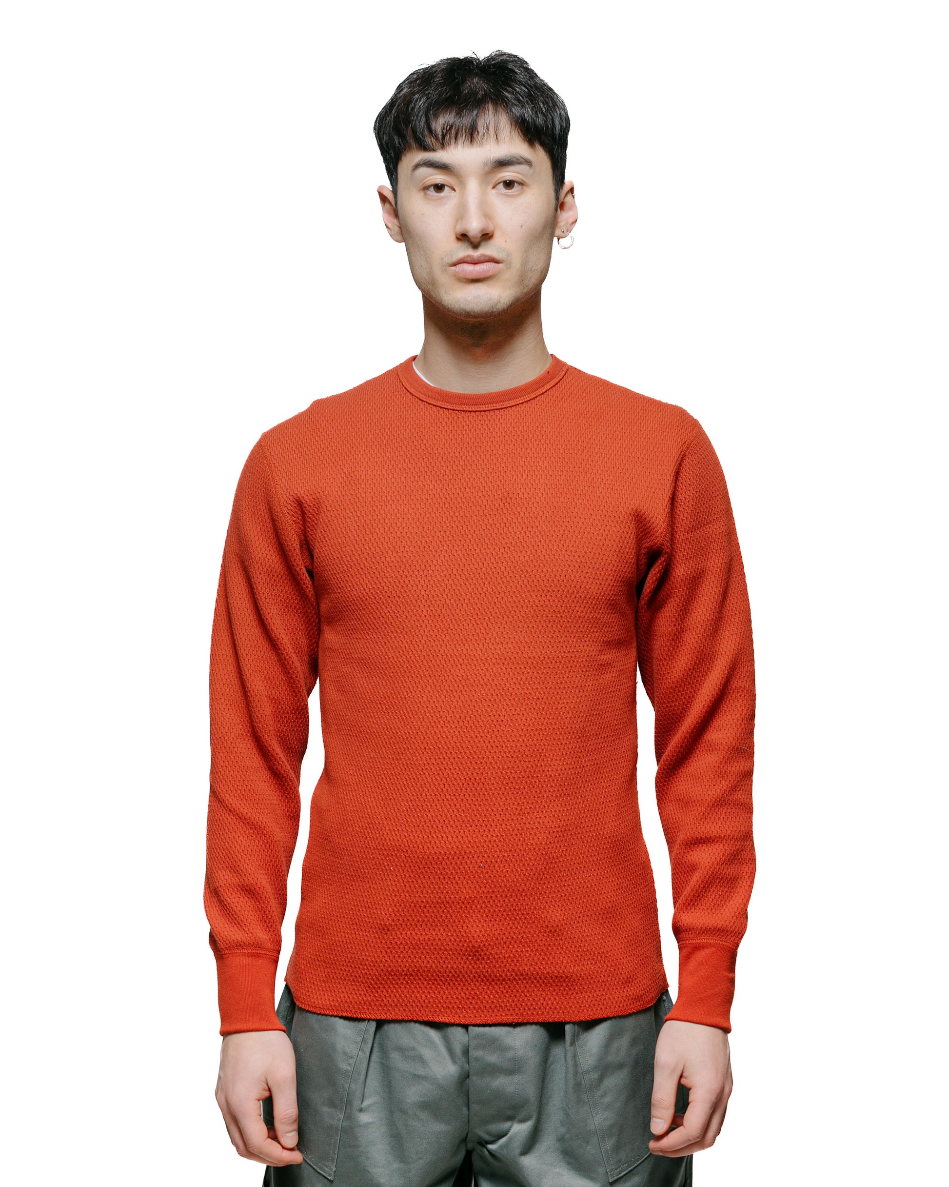 lost & found The Real McCoy's The Real McCoy's MC23115 Honeycomb Thermal Shirt Blood Red