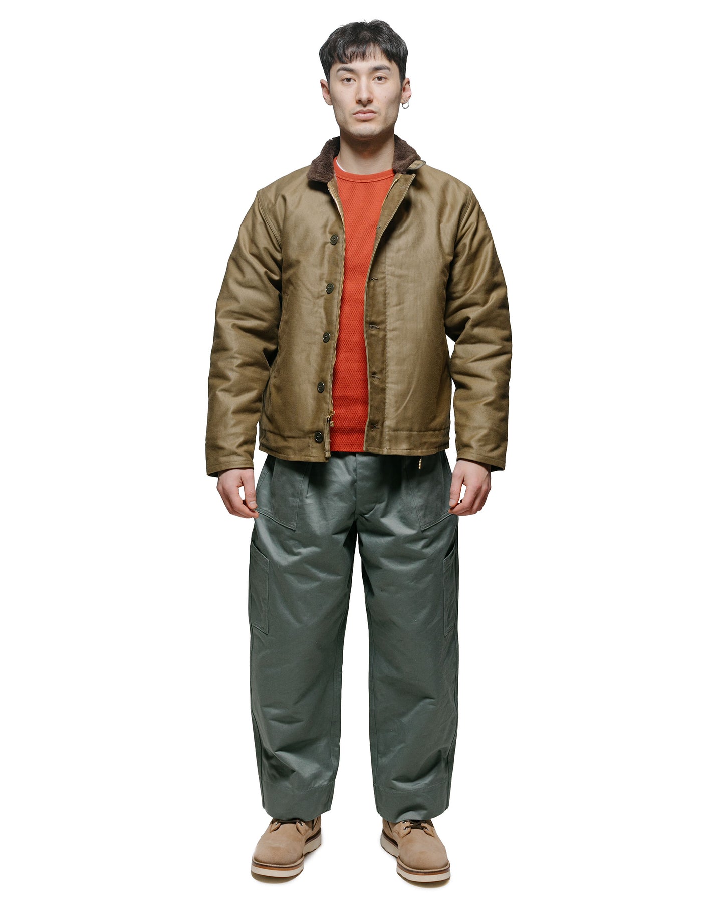 lost & found The Real McCoy's The Real McCoy's MC23115 Honeycomb Thermal Shirt Blood Red