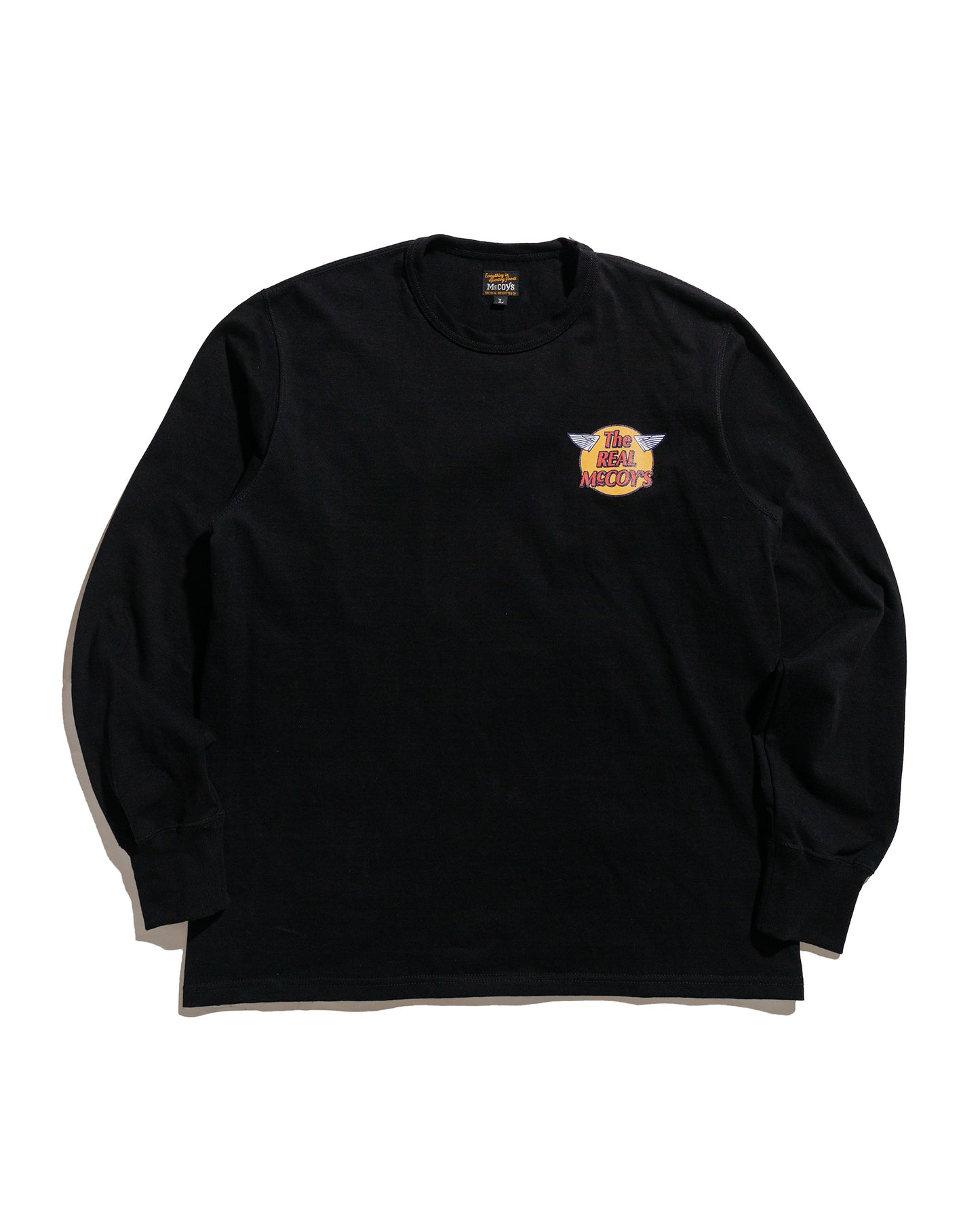 lost & found The Real McCoy's The Real McCoy's MC24003 The Real McCoy's Logo Tee L/S Black