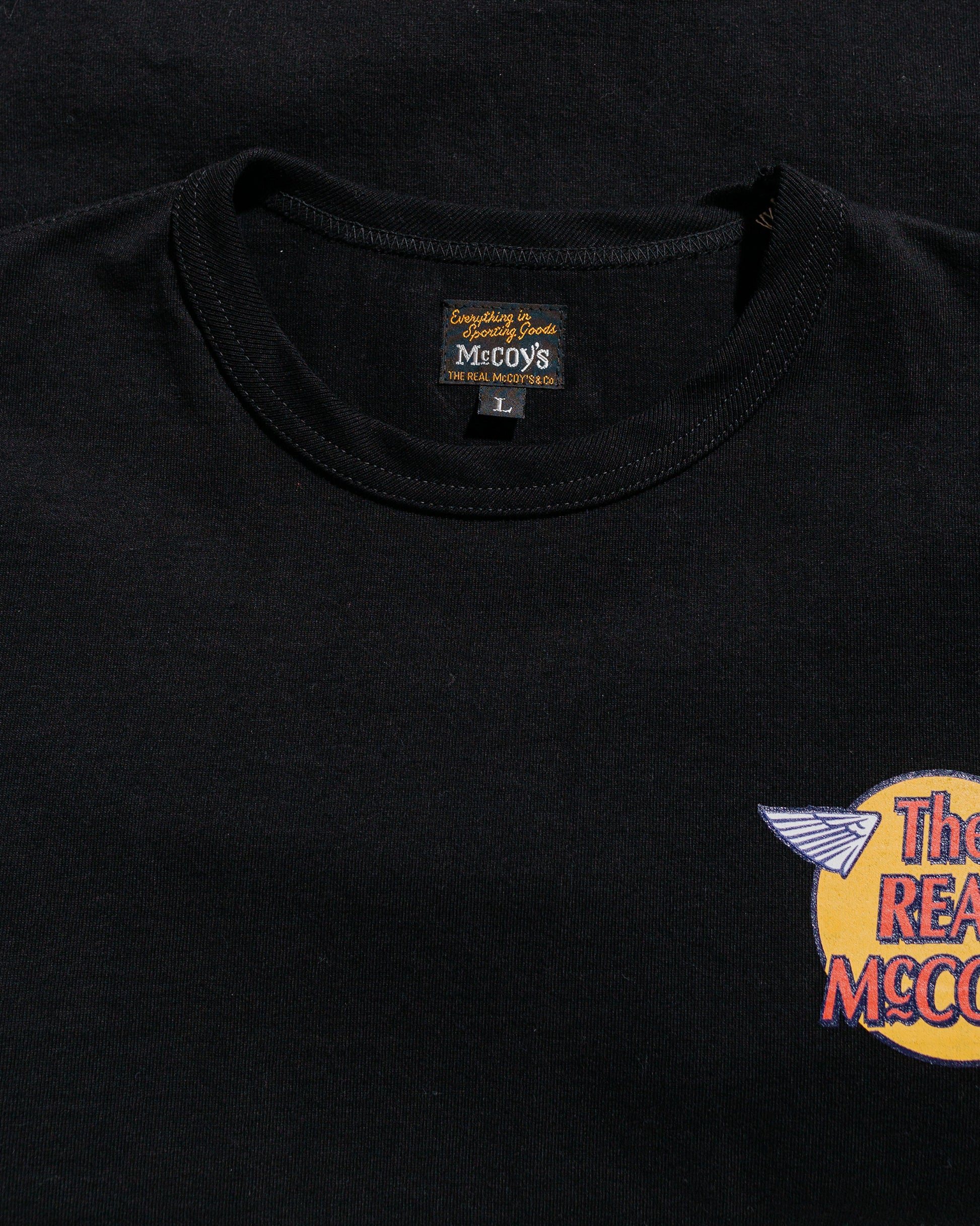 lost & found The Real McCoy's The Real McCoy's MC24003 The Real McCoy's Logo Tee L/S Black