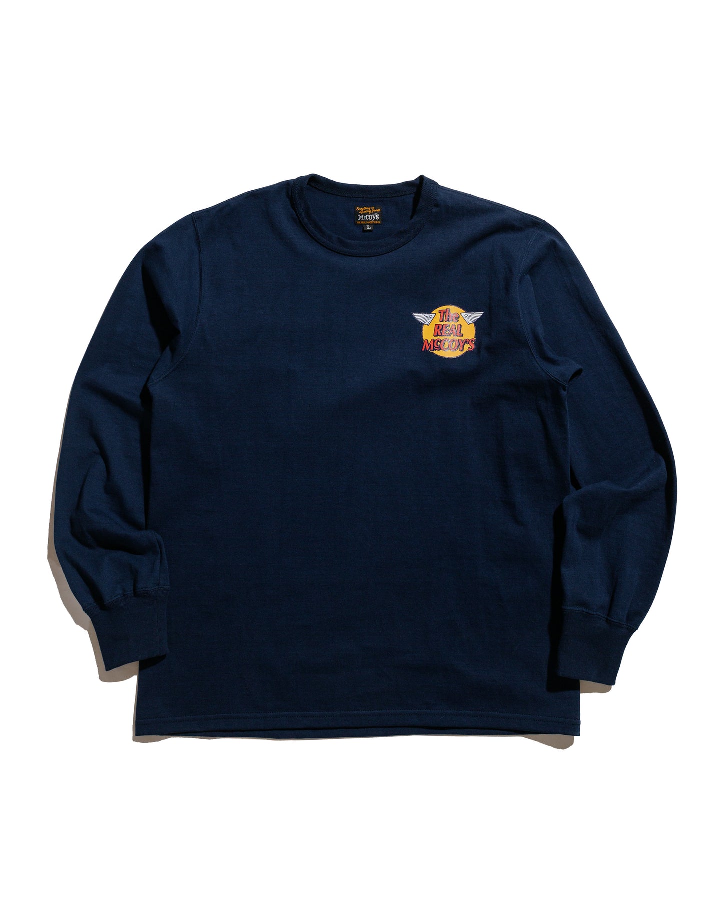 lost & found The Real McCoy's The Real McCoy's MC24003 The Real McCoy's Logo Tee L/S Navy