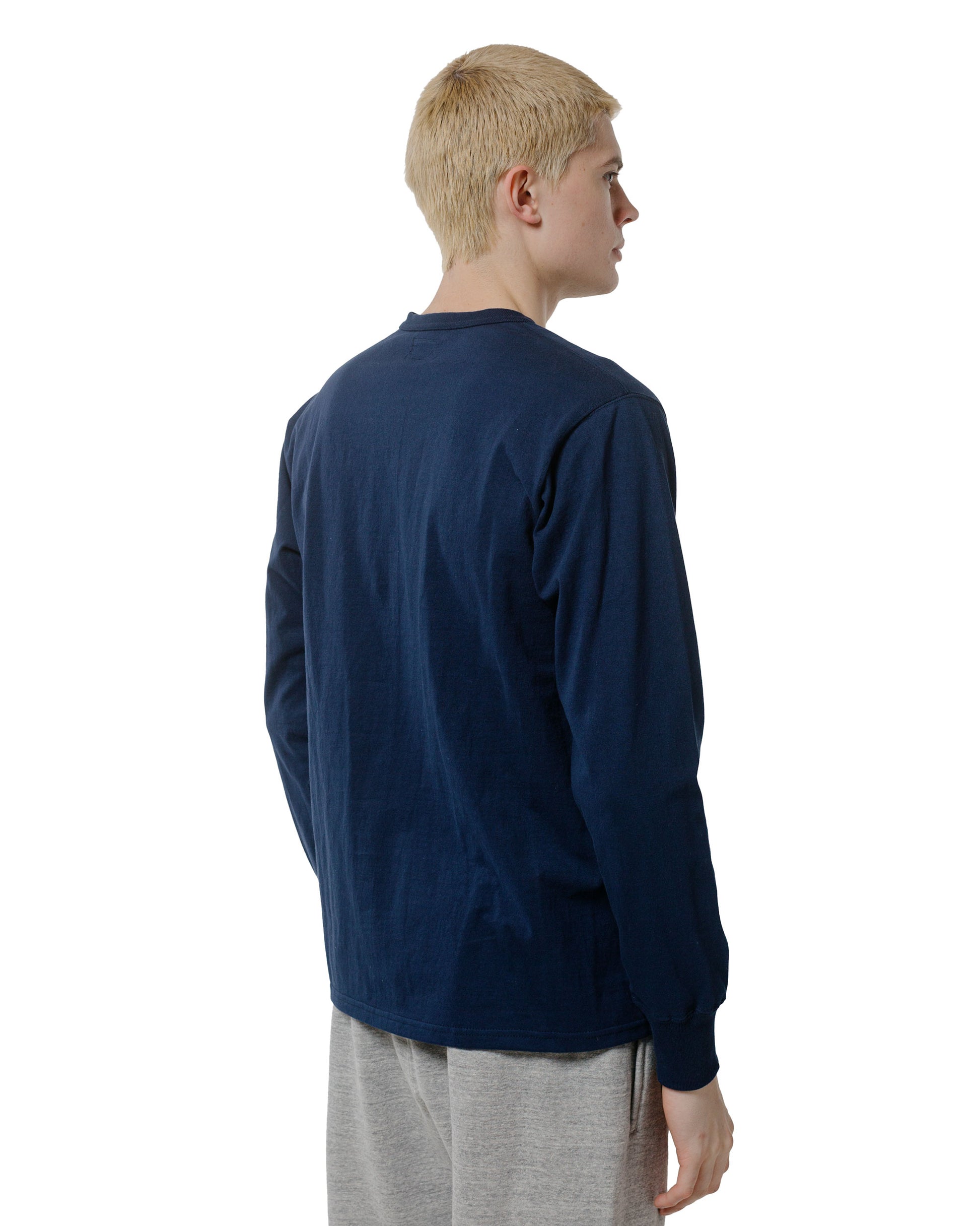 lost & found The Real McCoy's The Real McCoy's MC24003 The Real McCoy's Logo Tee L/S Navy