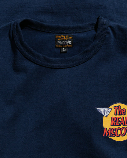 lost & found The Real McCoy's The Real McCoy's MC24003 The Real McCoy's Logo Tee L/S Navy