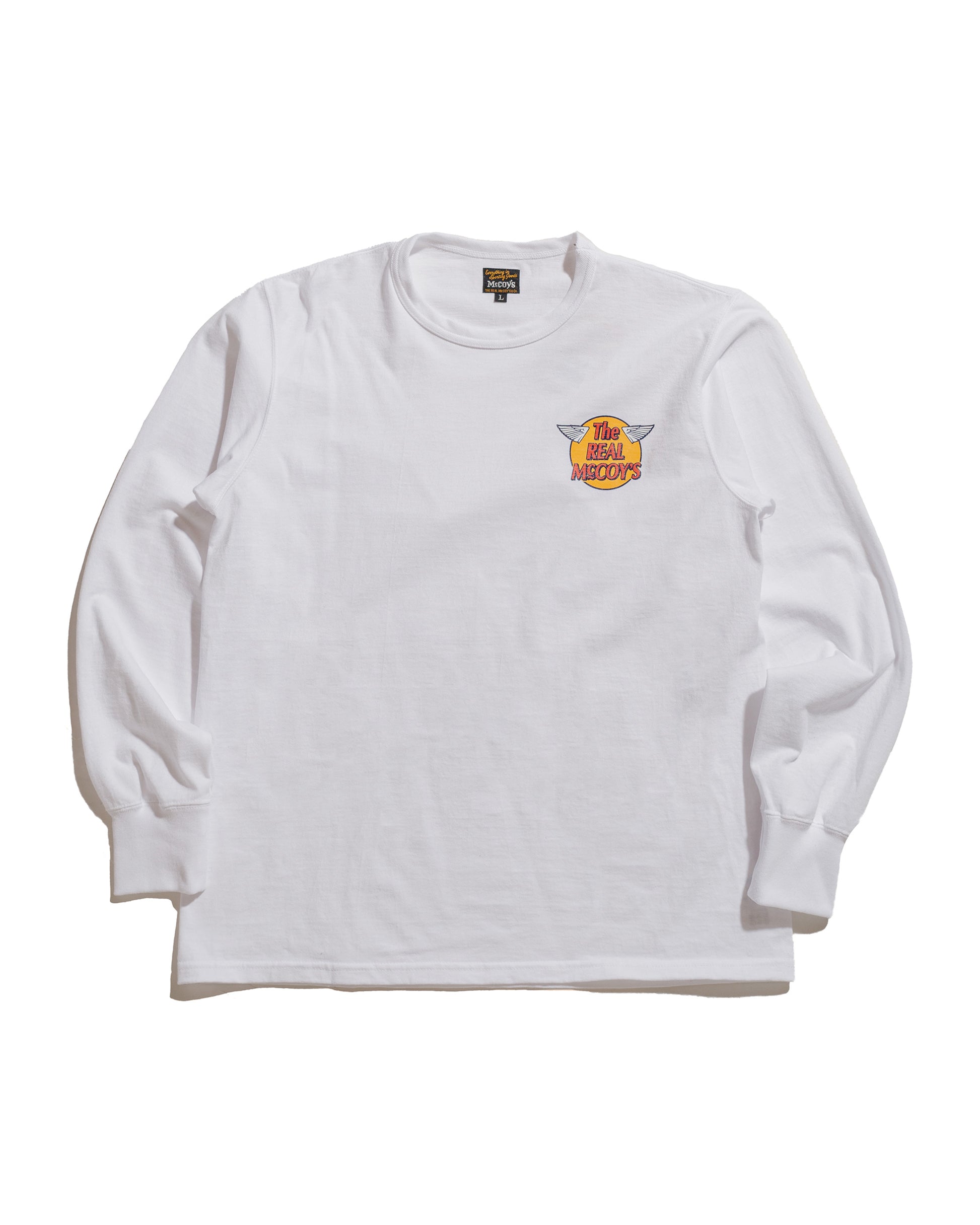 lost & found The Real McCoy's The Real McCoy's MC24003 The Real McCoy's Logo Tee L/S White