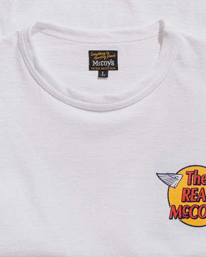 lost & found The Real McCoy's The Real McCoy's MC24003 The Real McCoy's Logo Tee L/S White