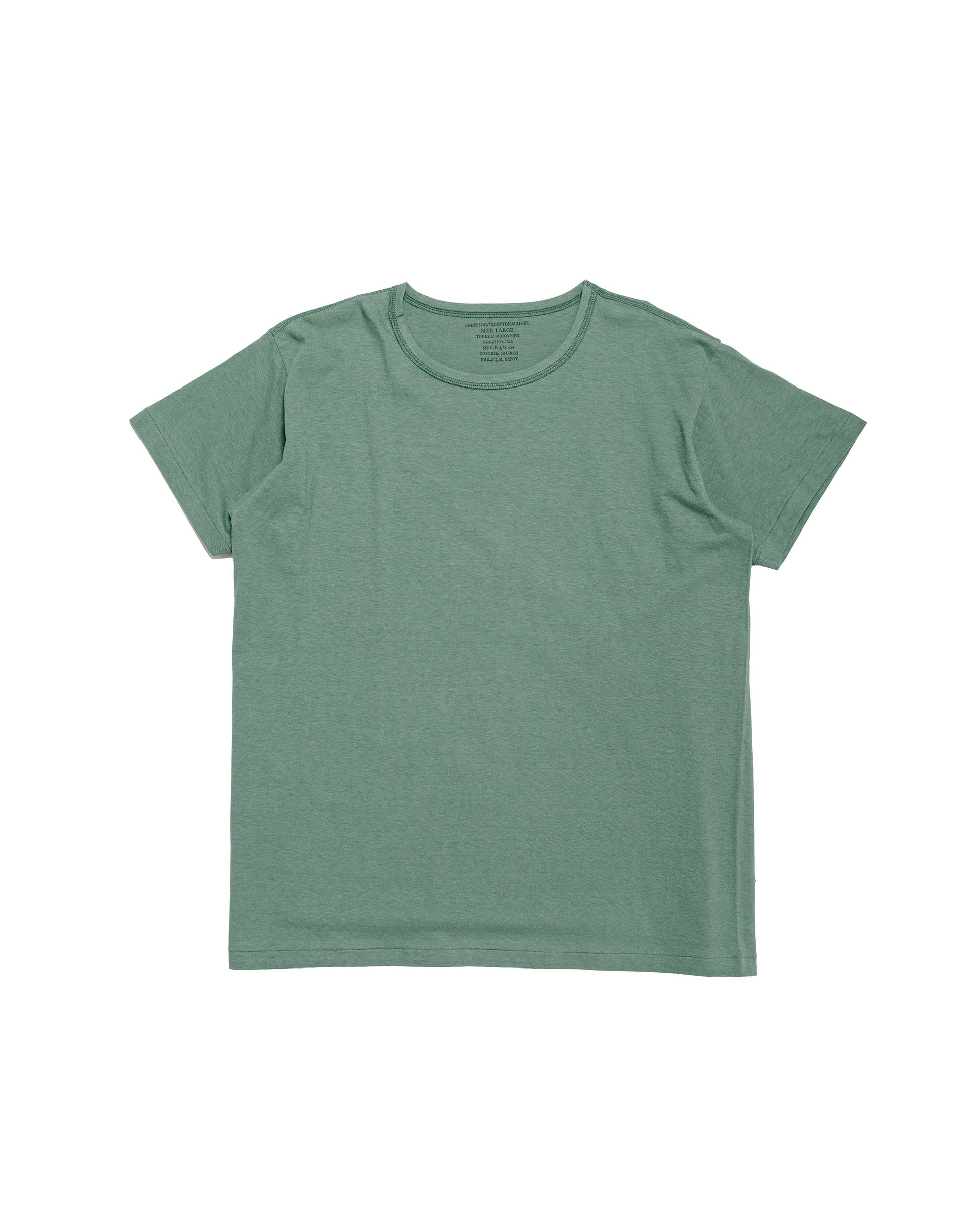 The Real McCoy's MC24014 Undershirt, Cotton, Summer Green