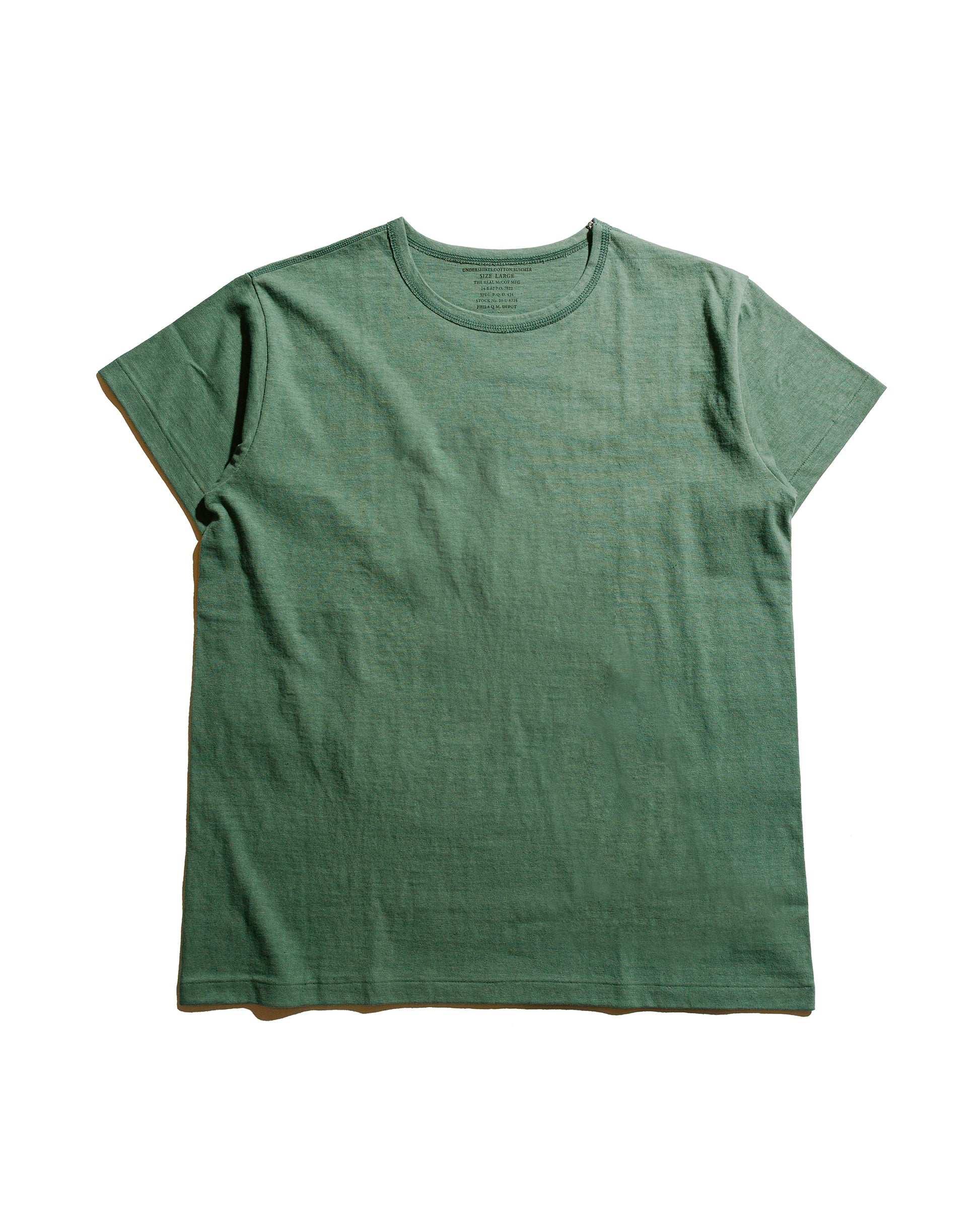 lost & found The Real McCoy's The Real McCoy's MC24014 Undershirt, Cotton, Summer Green