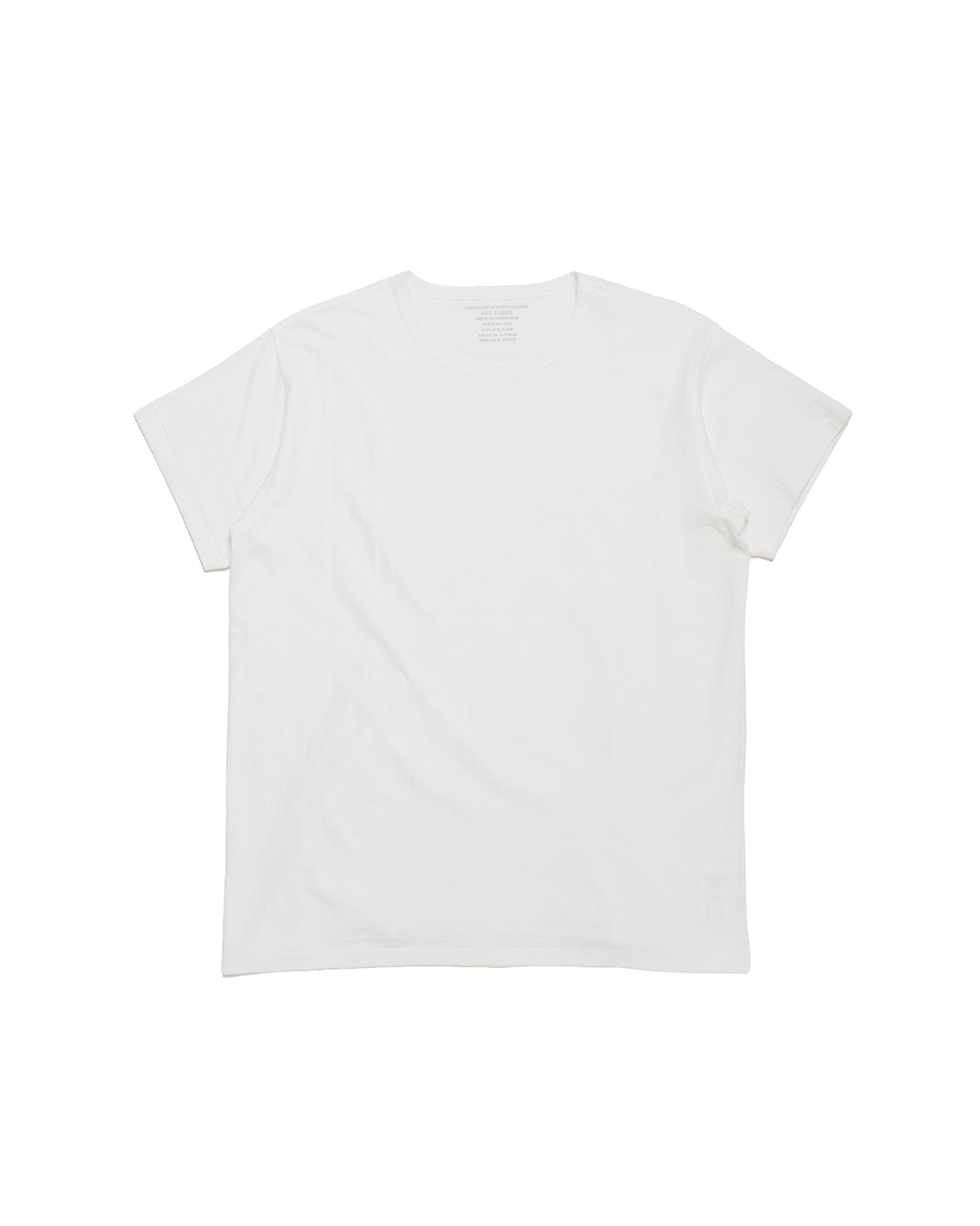 The Real McCoy's MC24014 Undershirt, Cotton, Summer White