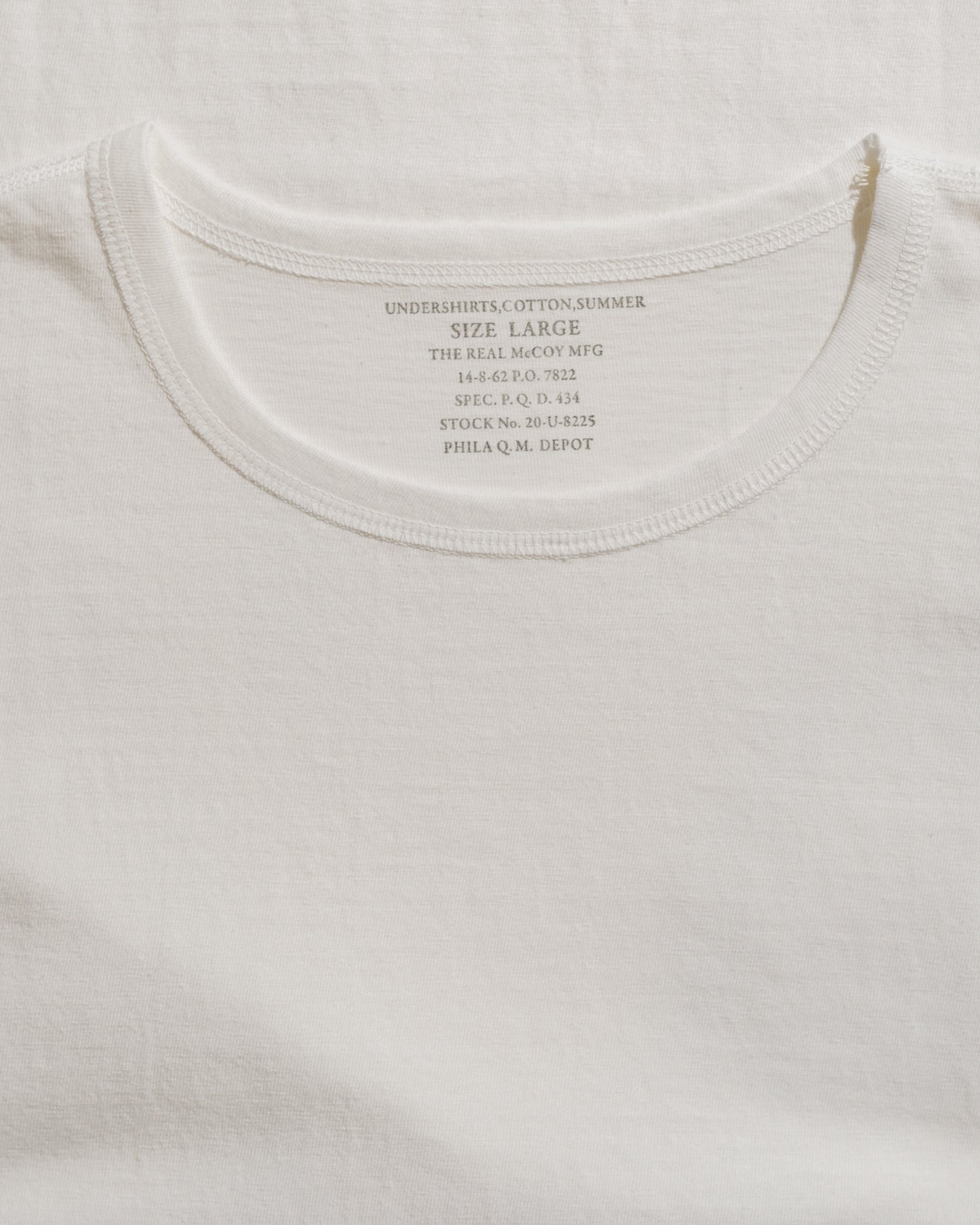 lost & found The Real McCoy's The Real McCoy's MC24014 Undershirt, Cotton, Summer White