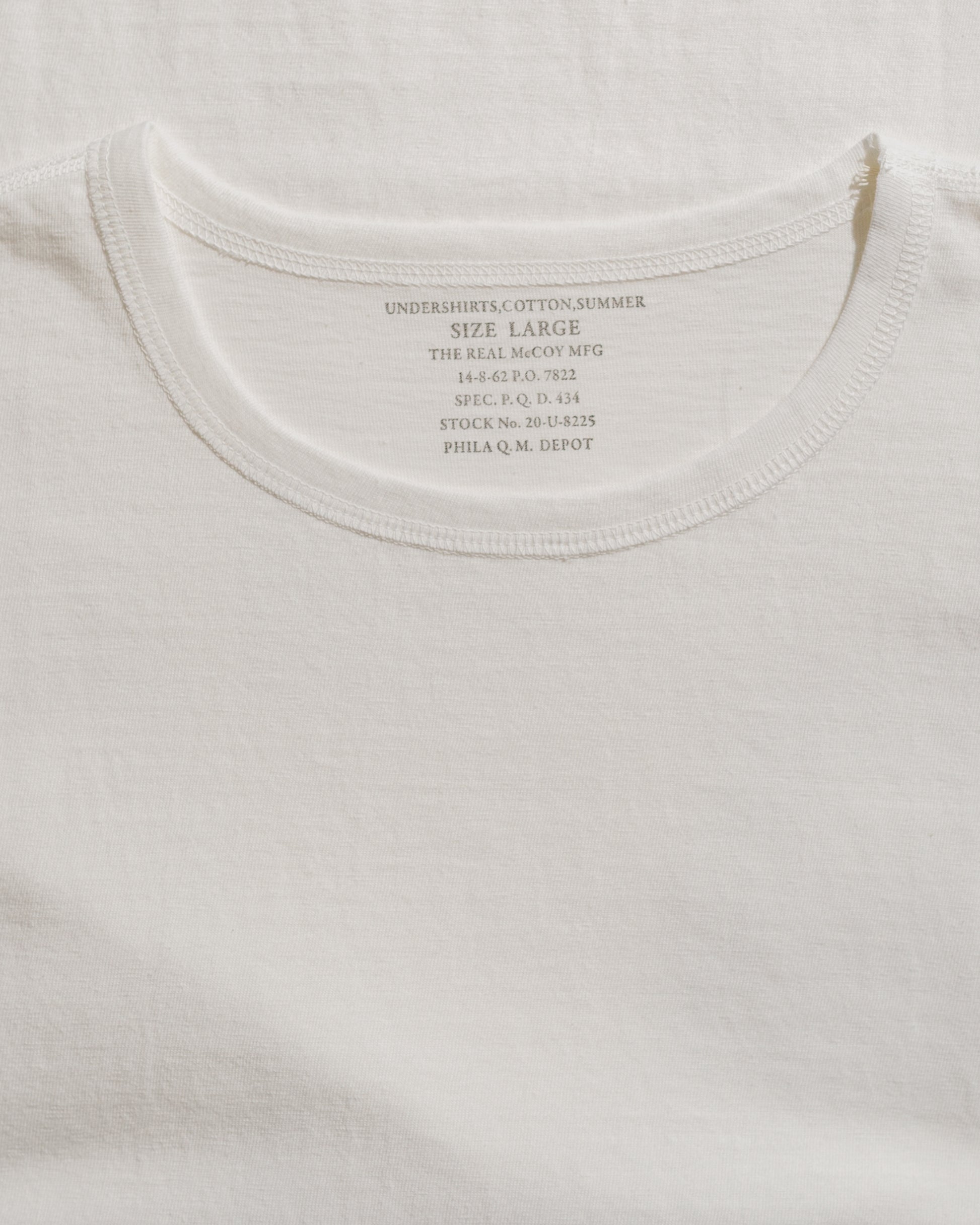 lost & found The Real McCoy's The Real McCoy's MC24014 Undershirt, Cotton, Summer White
